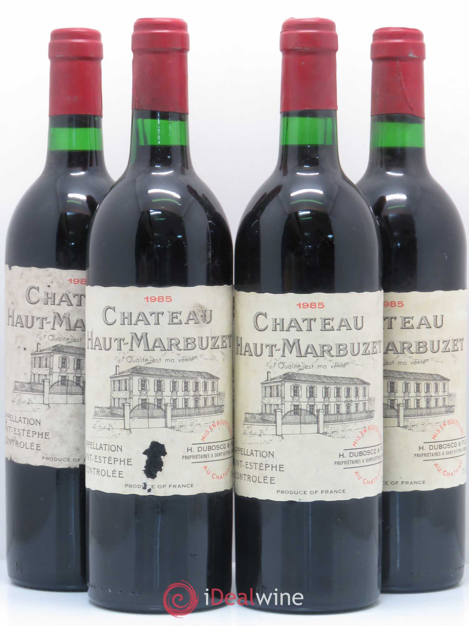 Château Haut Marbuzet 1985 - Lot de 4 bouteilles - 0