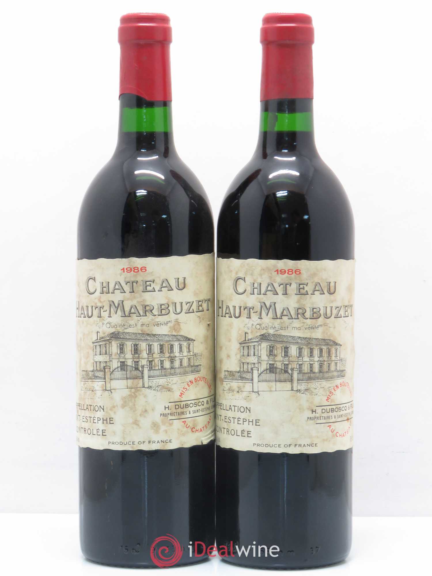 Château Haut Marbuzet 1986 - Lot de 2 bouteilles - 0