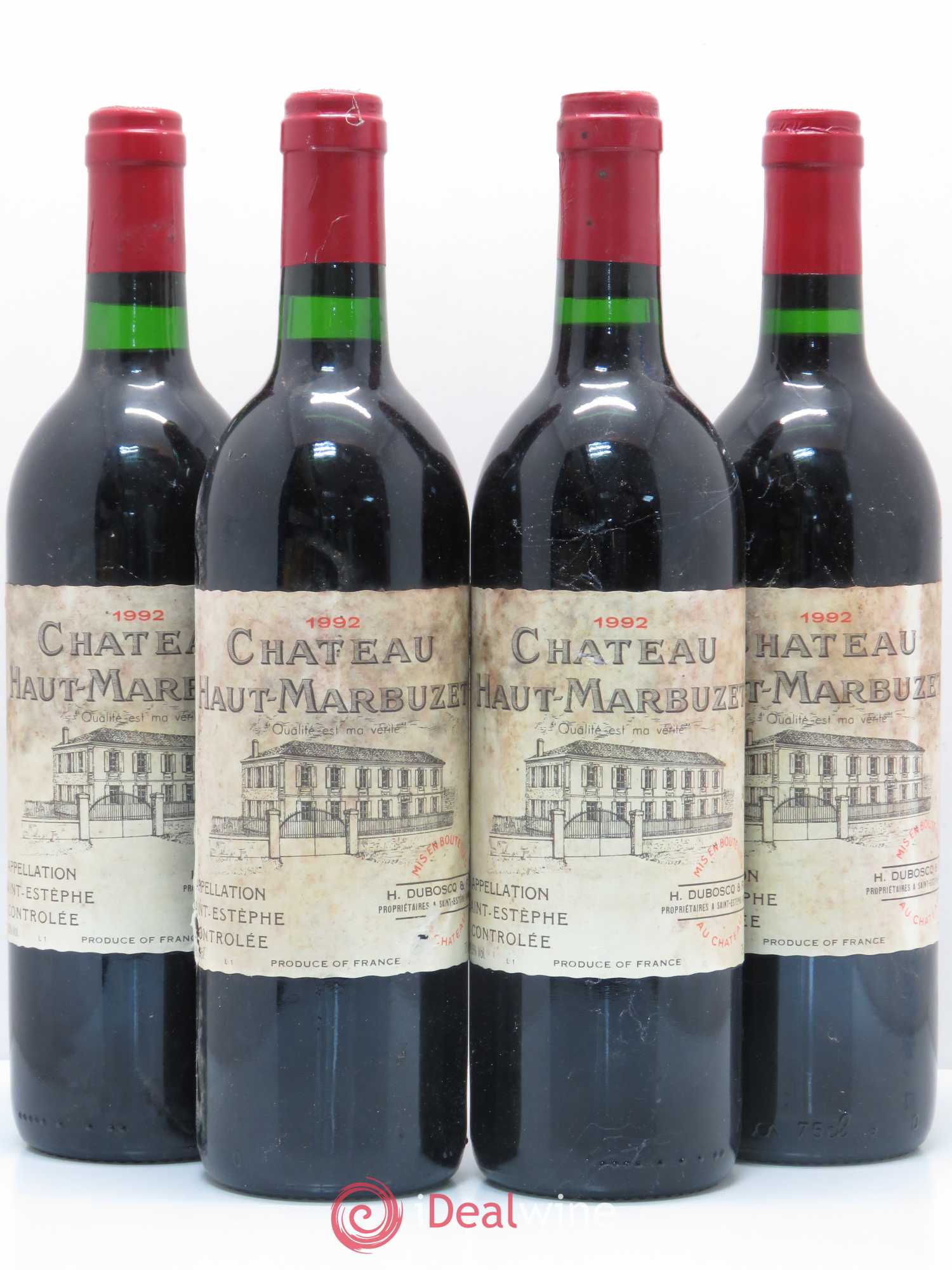Château Haut Marbuzet 1992 - Lot de 4 bouteilles - 0