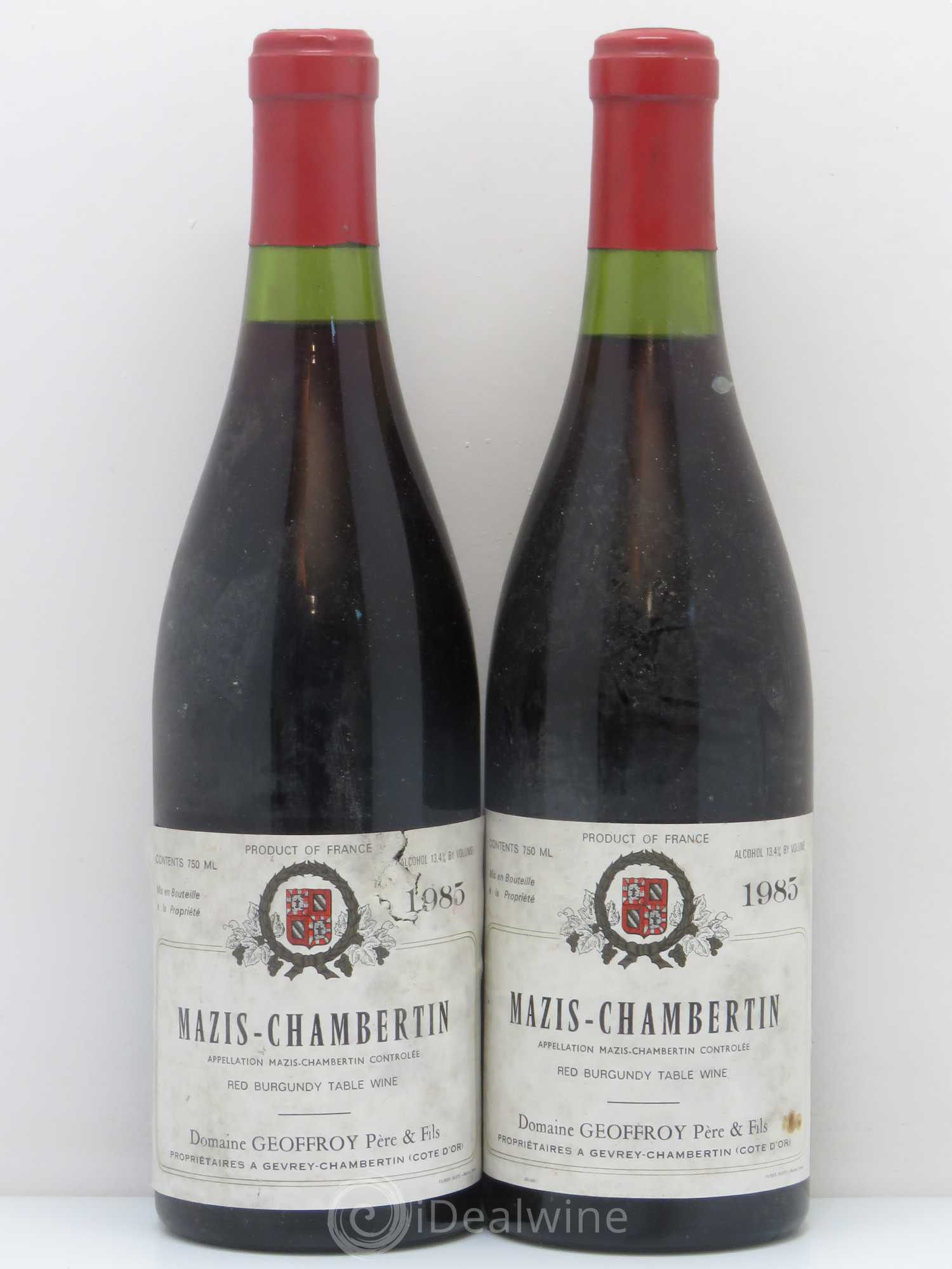 Mazis-Chambertin Grand Cru Geoffroy Pere Et Fils 1985 - Lot de 2 bouteilles - 0