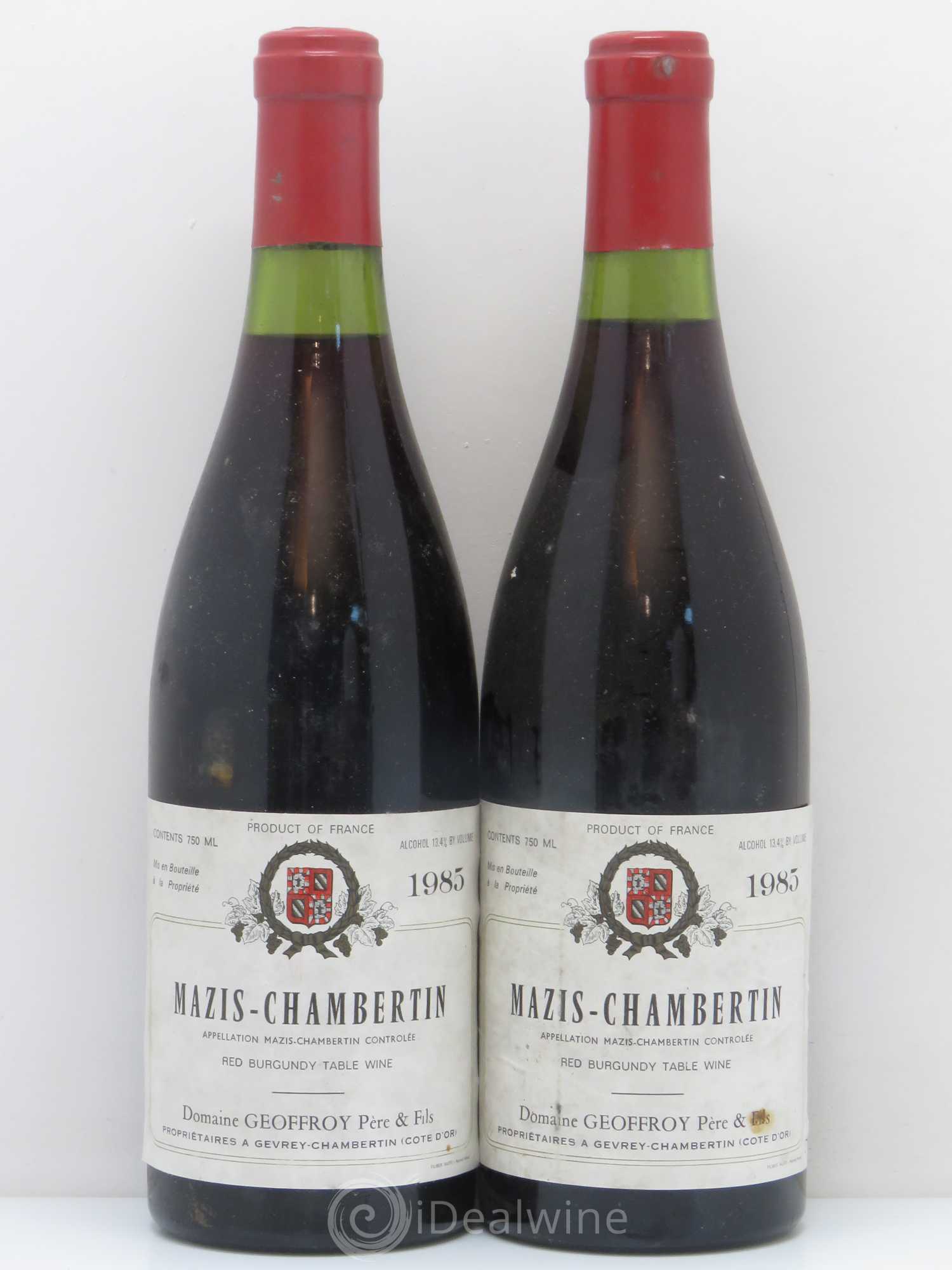 Mazis-Chambertin Grand Cru Geoffroy Pere Et Fils 1985 - Lot de 2 bouteilles - 0