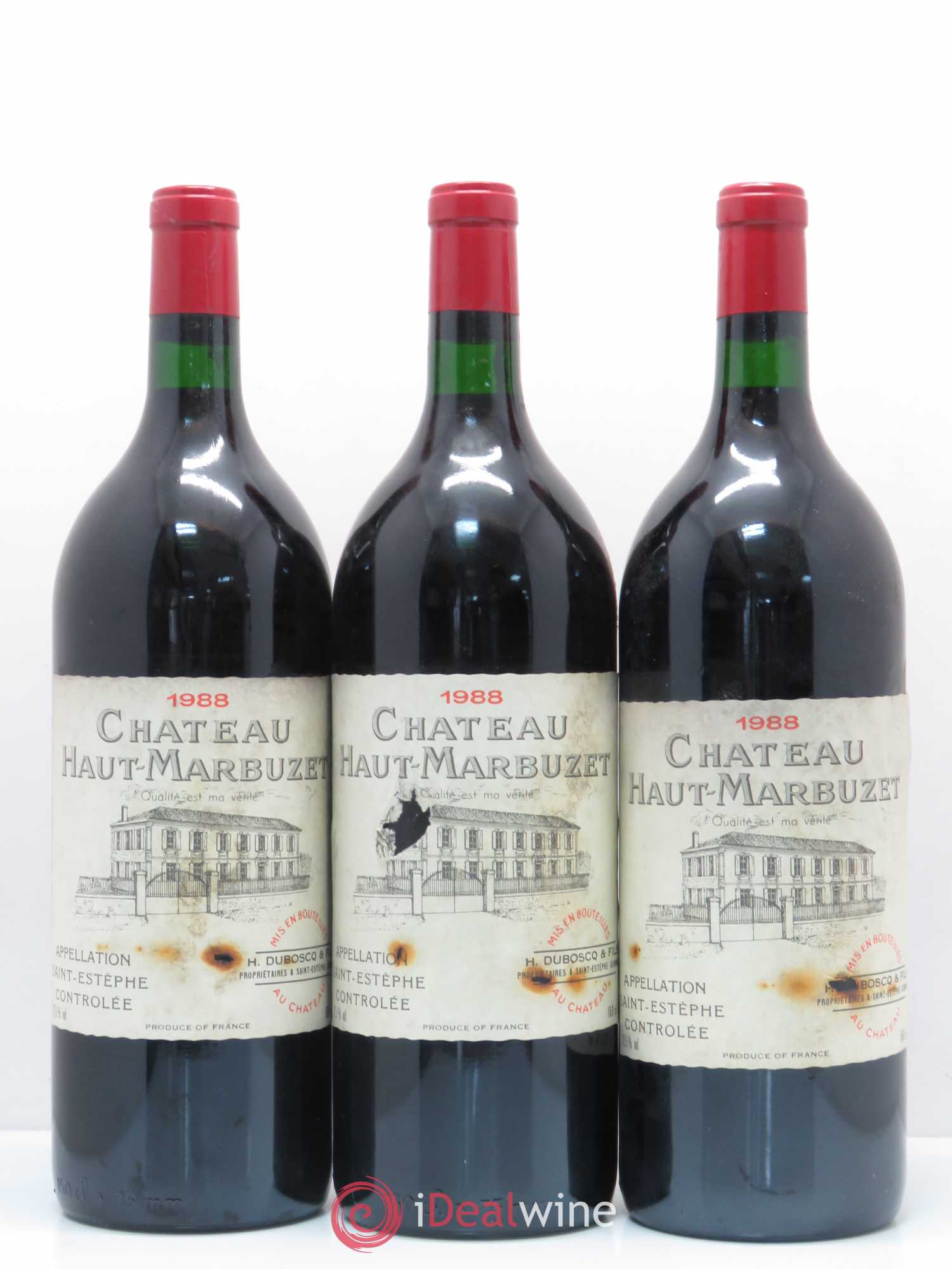 Château Haut Marbuzet 1988 - Lot de 6 magnums - 1