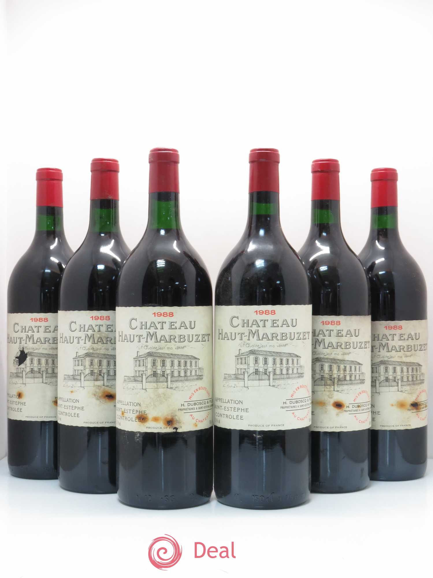 Château Haut Marbuzet 1988 - Lot de 6 magnums - 0