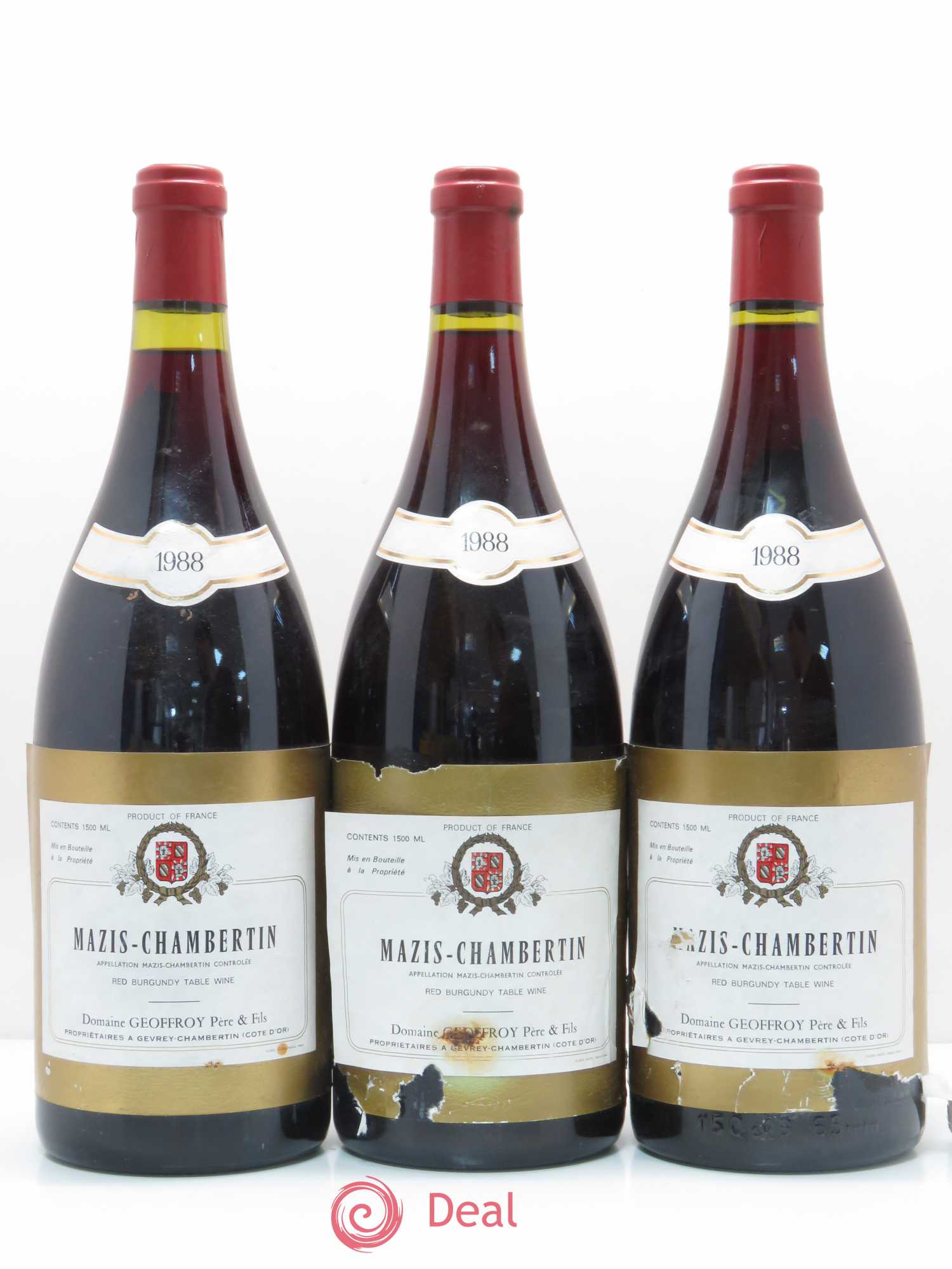 Mazis-Chambertin Grand Cru Domaine Geoffroy Père et fils 1988 - Posten von 3 Magnum - 0