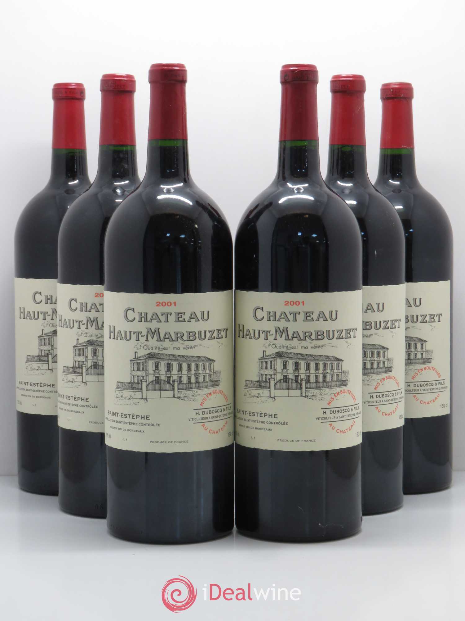 Château Haut Marbuzet 2001 - Lot de 6 magnums - 0