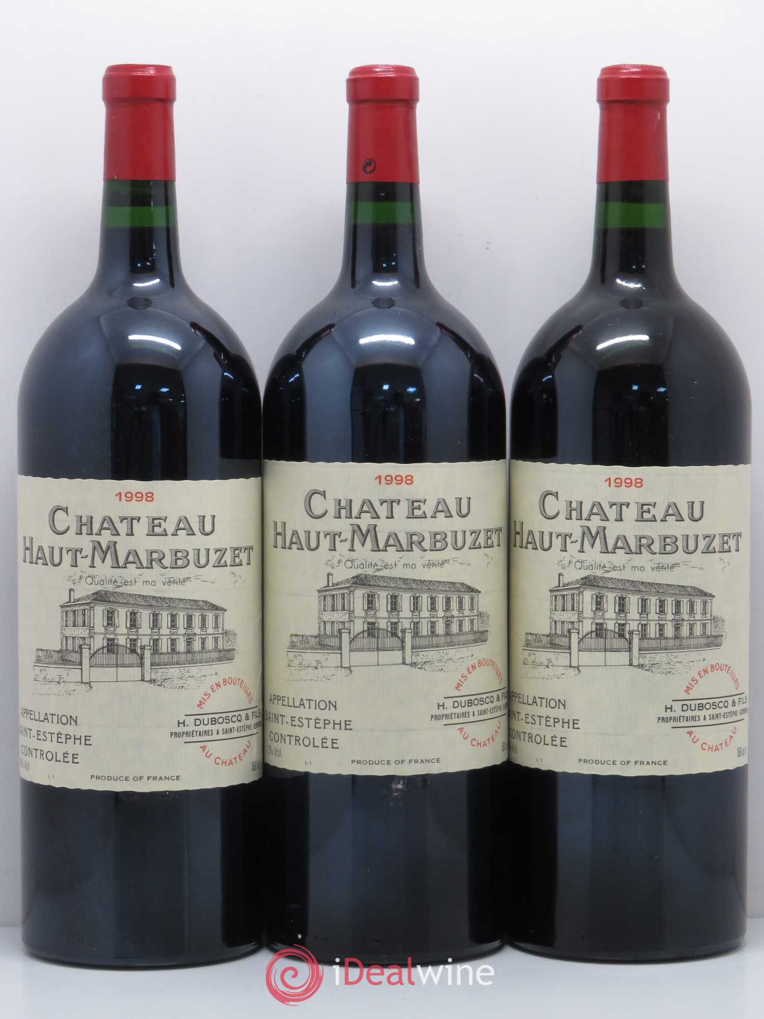 Château Haut Marbuzet 1998 - Lot de 6 magnums - 1