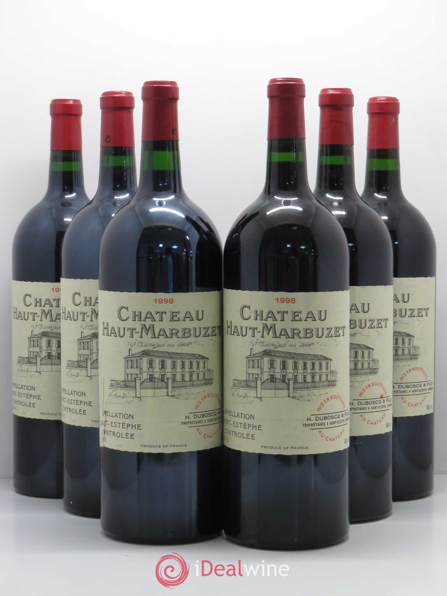 Château Haut Marbuzet 1998 - Lot de 6 magnums - 0