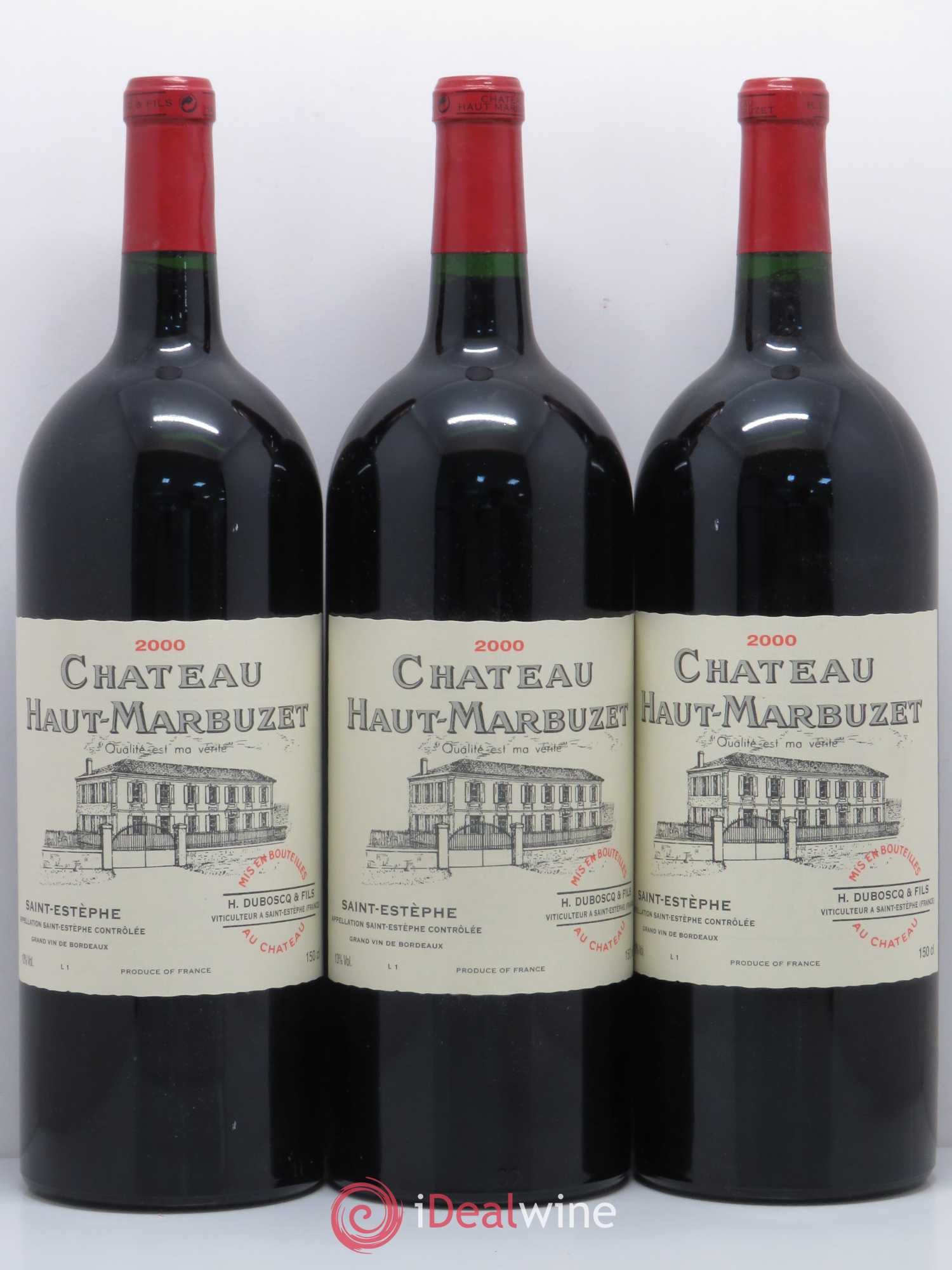 Château Haut Marbuzet 2000 - Lot de 6 magnums - 1