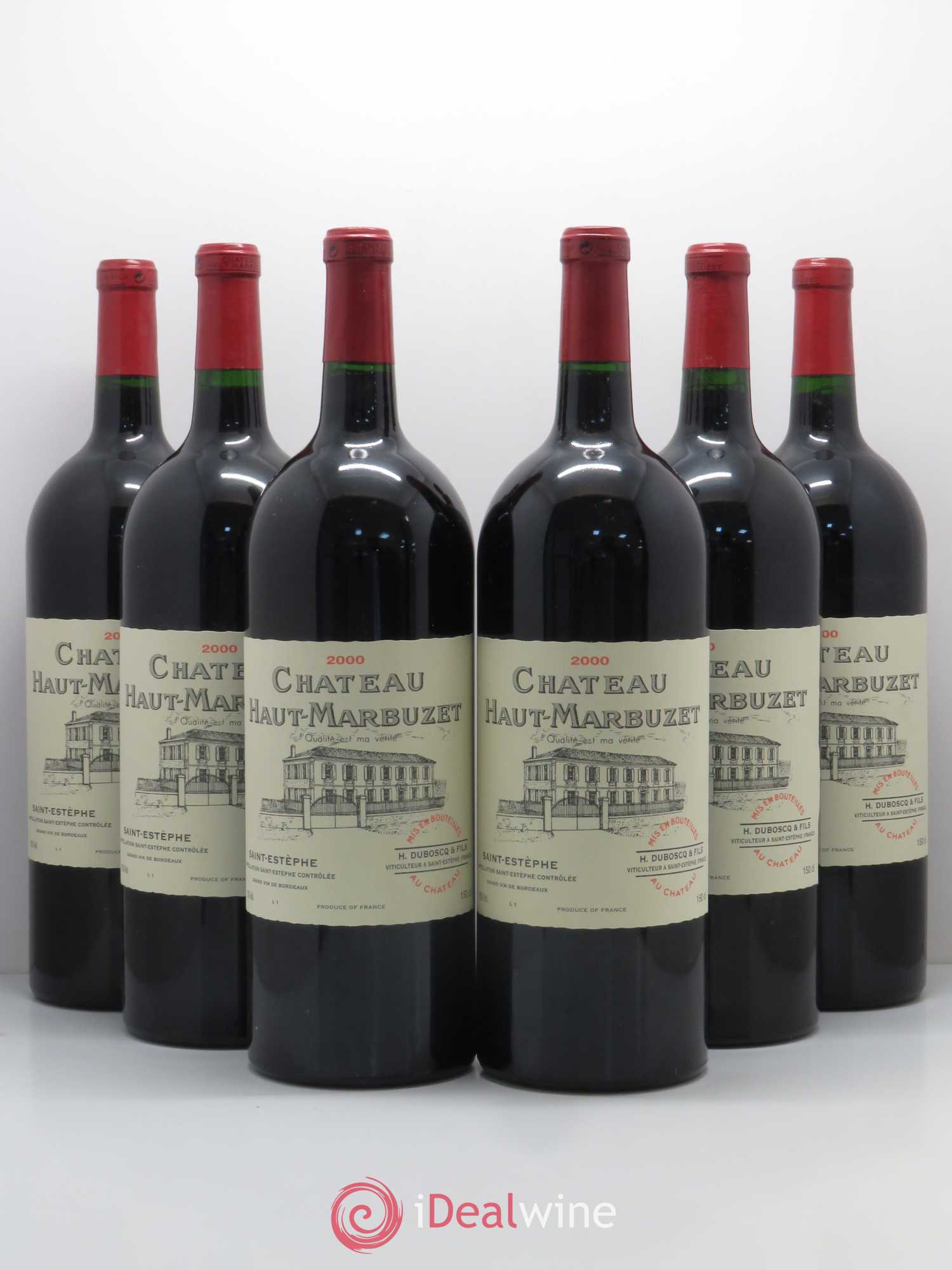Château Haut Marbuzet 2000 - Lot de 6 magnums - 0