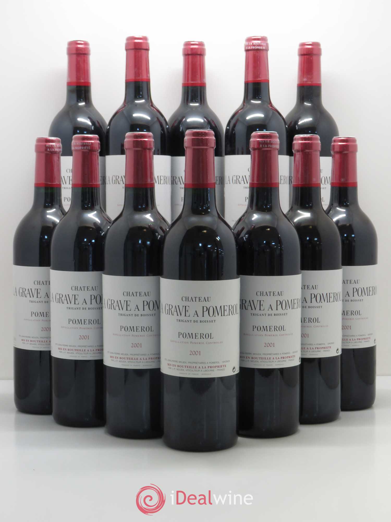 Château La Grave à Pomerol (Trigant de Boisset) 2001 - Lot de 12 bouteilles - 0