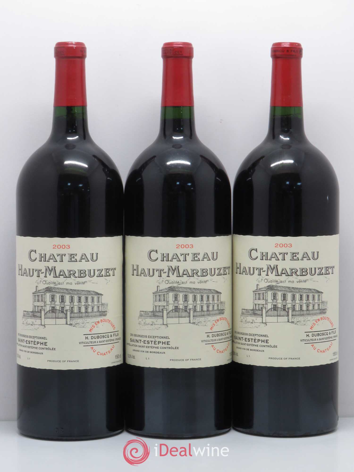 Château Haut Marbuzet 2003 - Lot de 6 magnums - 1
