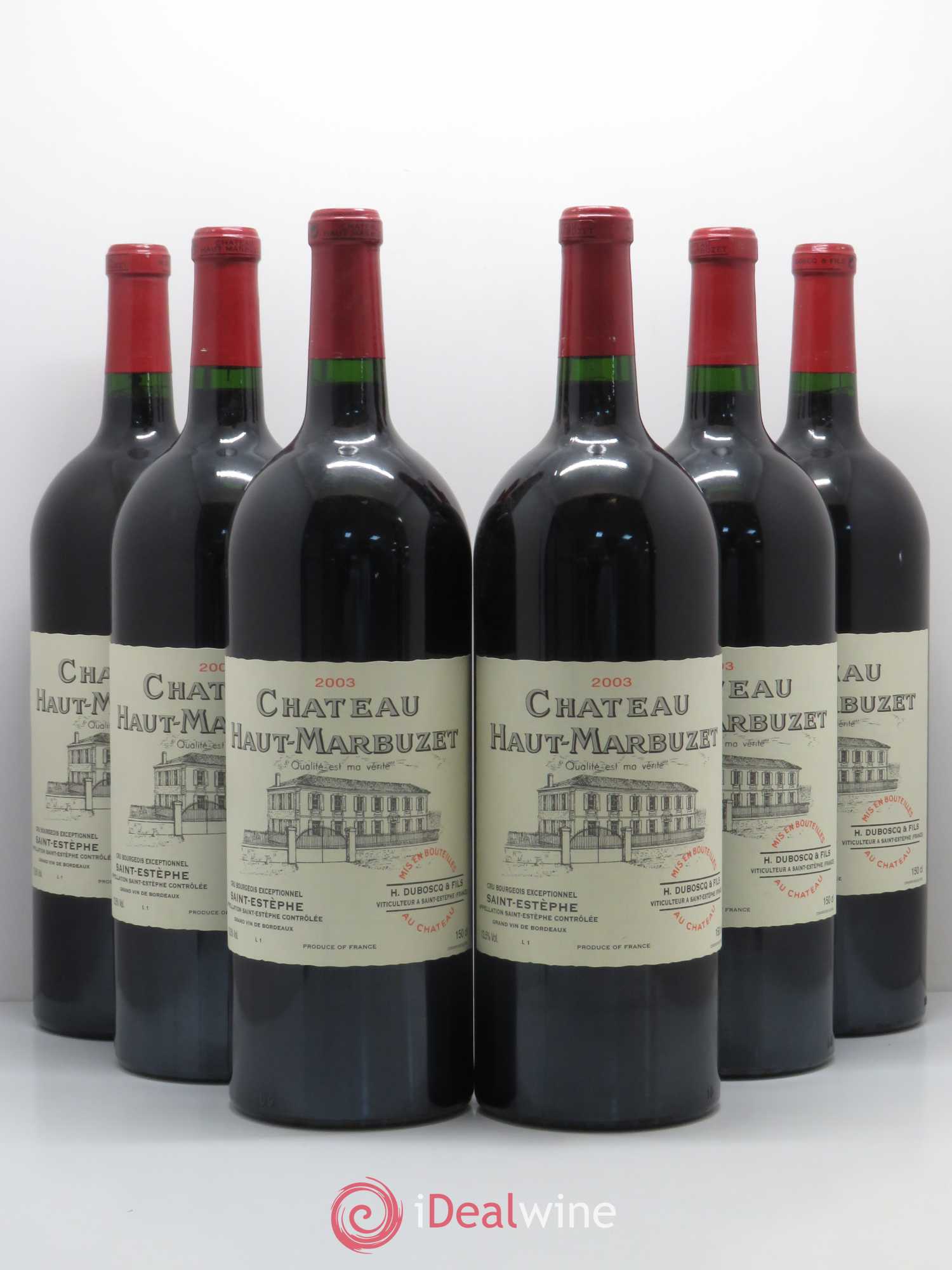 Château Haut Marbuzet 2003 - Lot de 6 magnums - 0