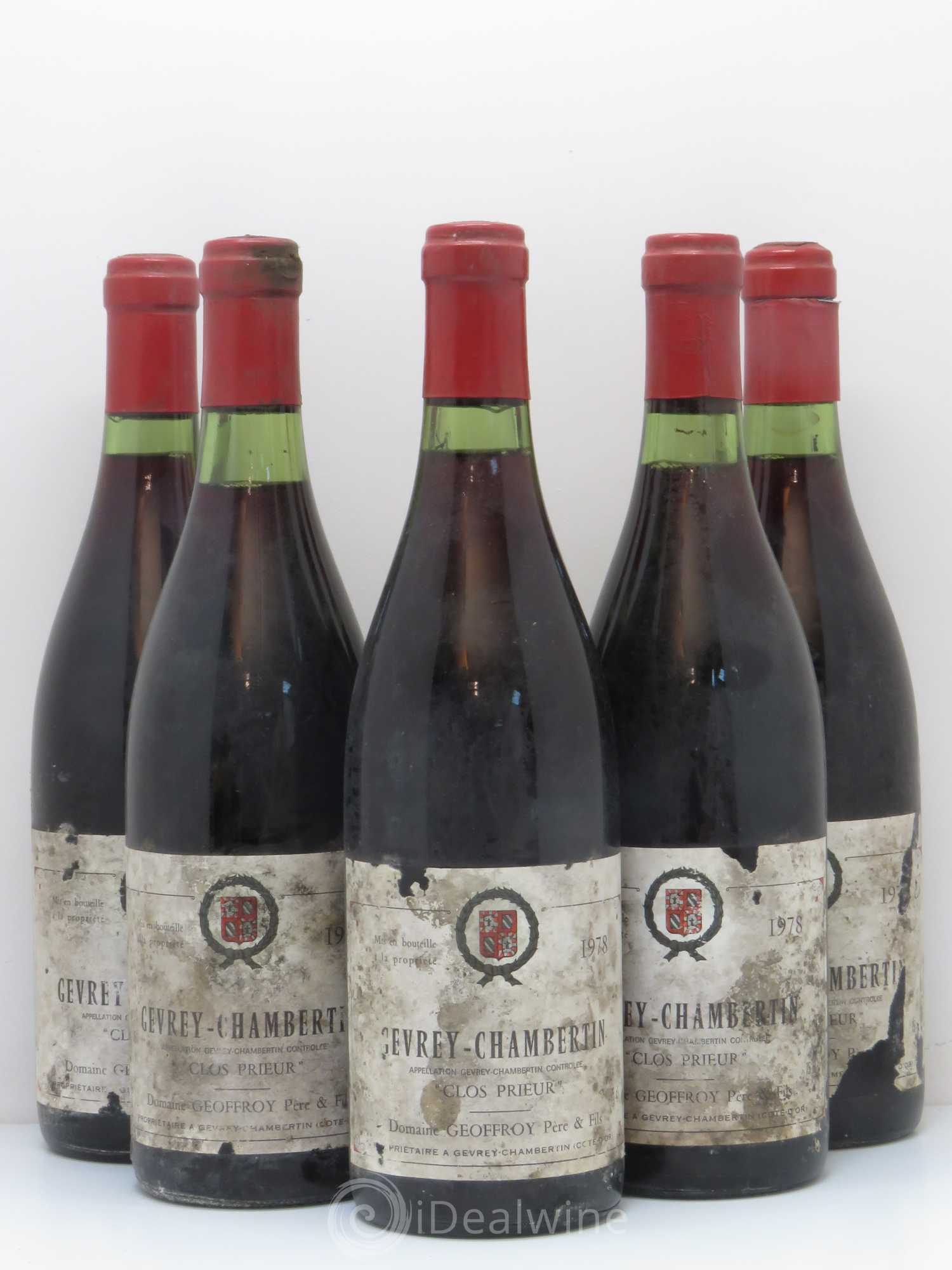 Gevrey-Chambertin Clos Prieur Geoffroy 1978 - Posten von 5 Flaschen - 0