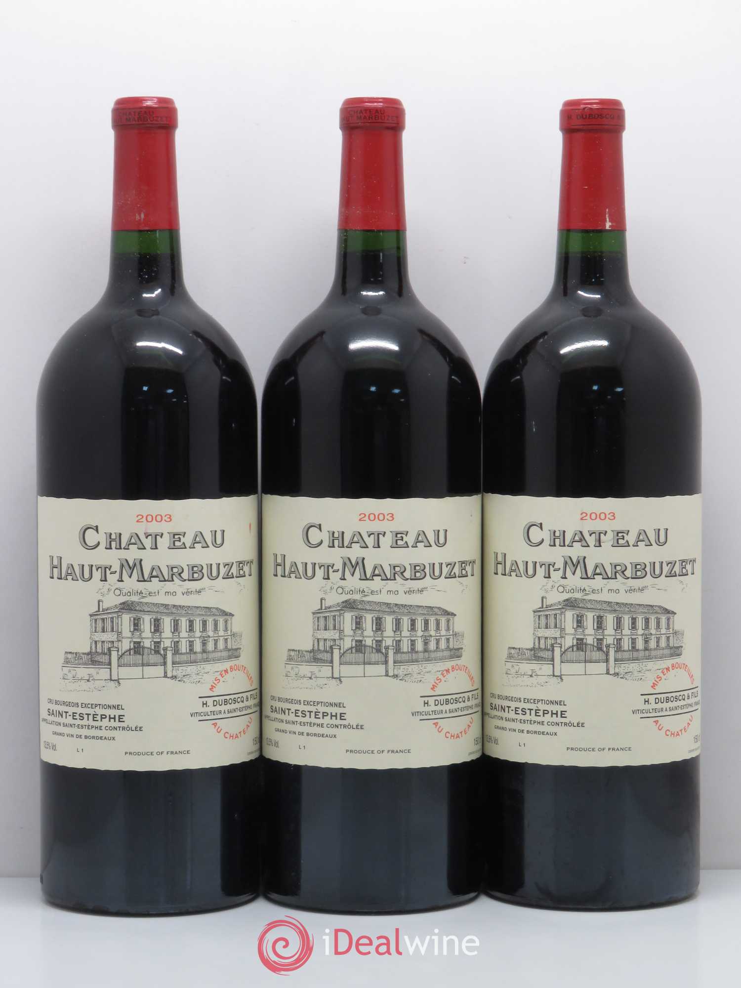 Château Haut Marbuzet 2003 - Lot de 6 magnums - 1