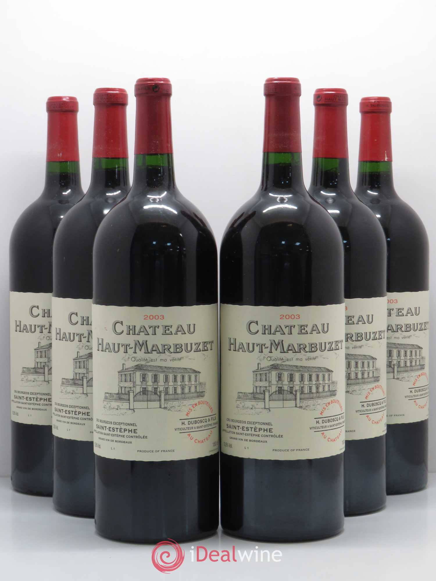 Château Haut Marbuzet 2003 - Lot de 6 magnums - 0