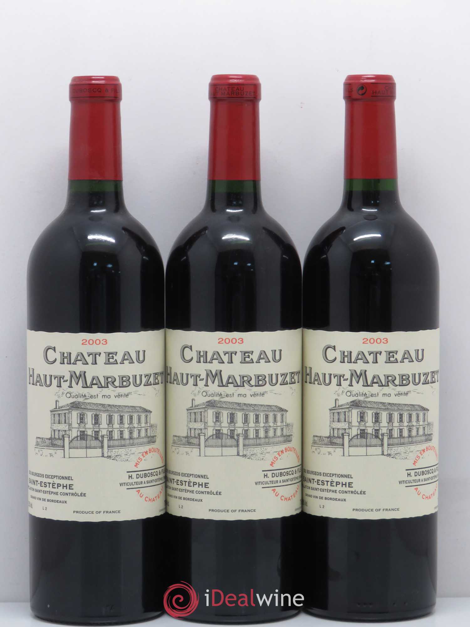 Château Haut Marbuzet 2003 - Lot de 12 bouteilles - 1