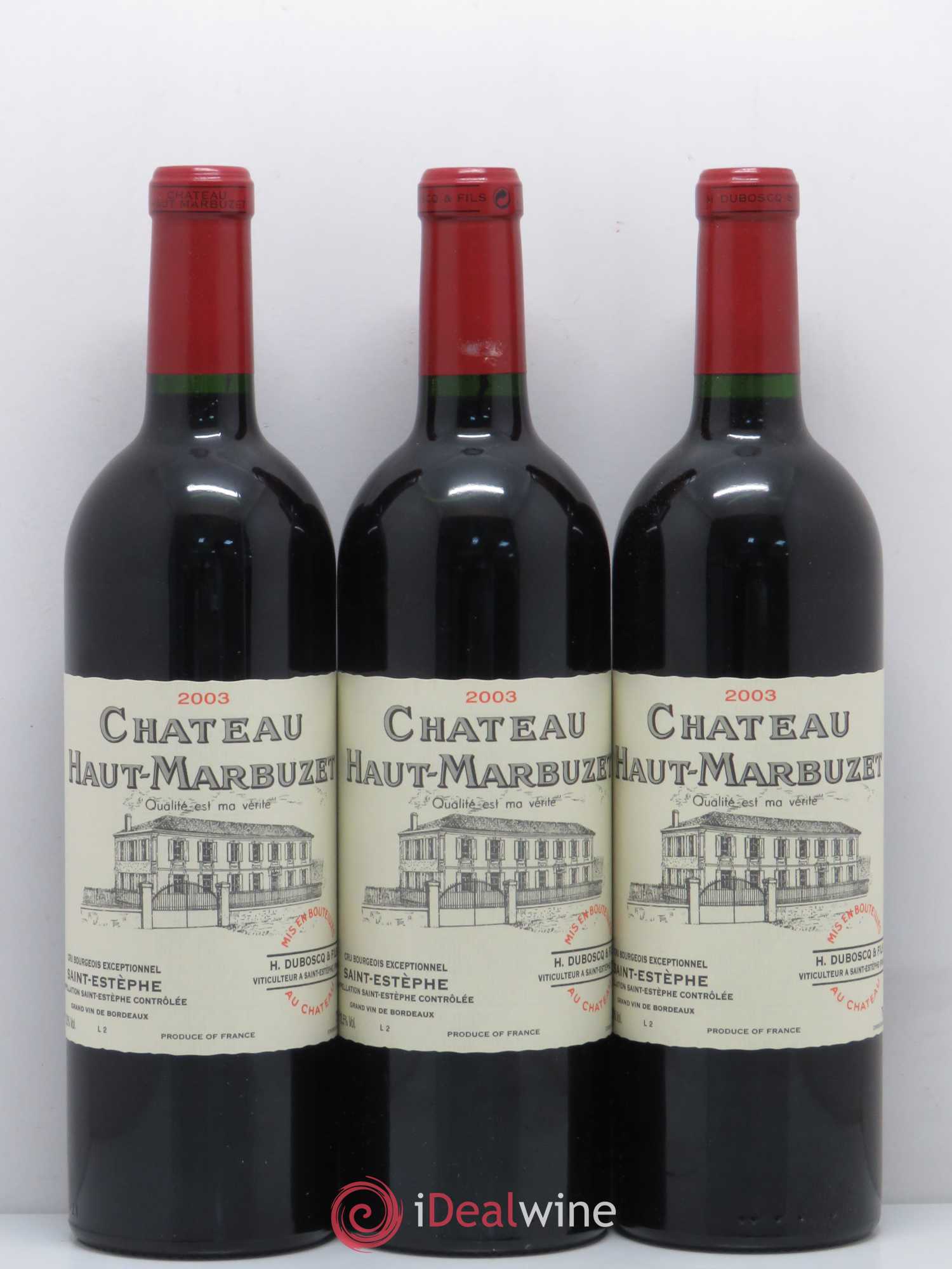 Château Haut Marbuzet 2003 - Lot de 12 bouteilles - 1