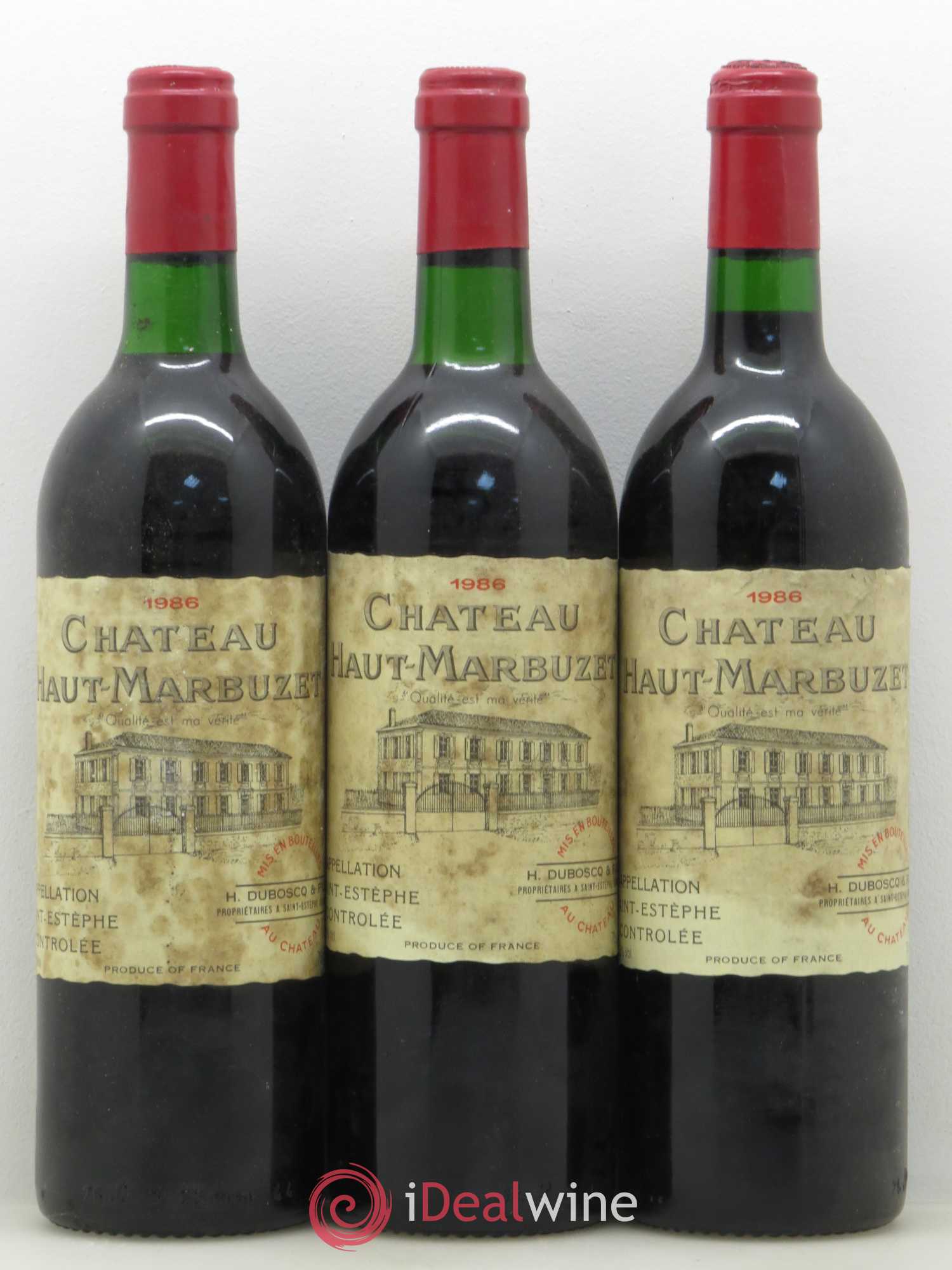 Château Haut Marbuzet 1986 - Lot de 12 bouteilles - 1