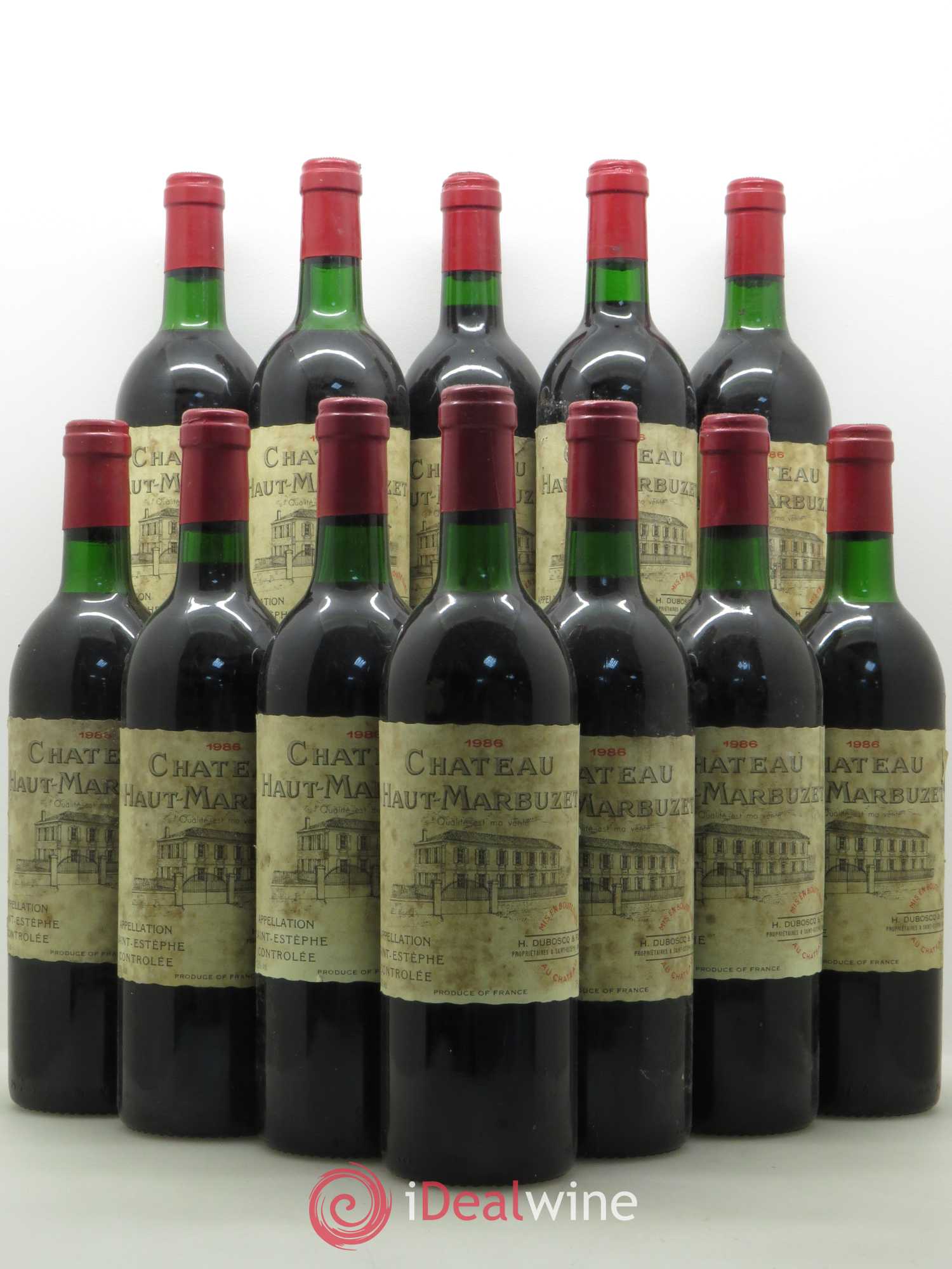 Château Haut Marbuzet 1986 - Lot de 12 bouteilles - 0