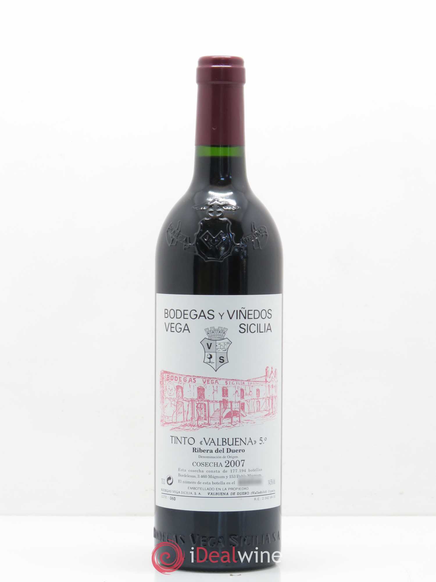 Ribera Del Duero DO Vega Sicilia Valbuena 5 ano Famille Alvarez 2007 - Lot de 1 bouteille - 0