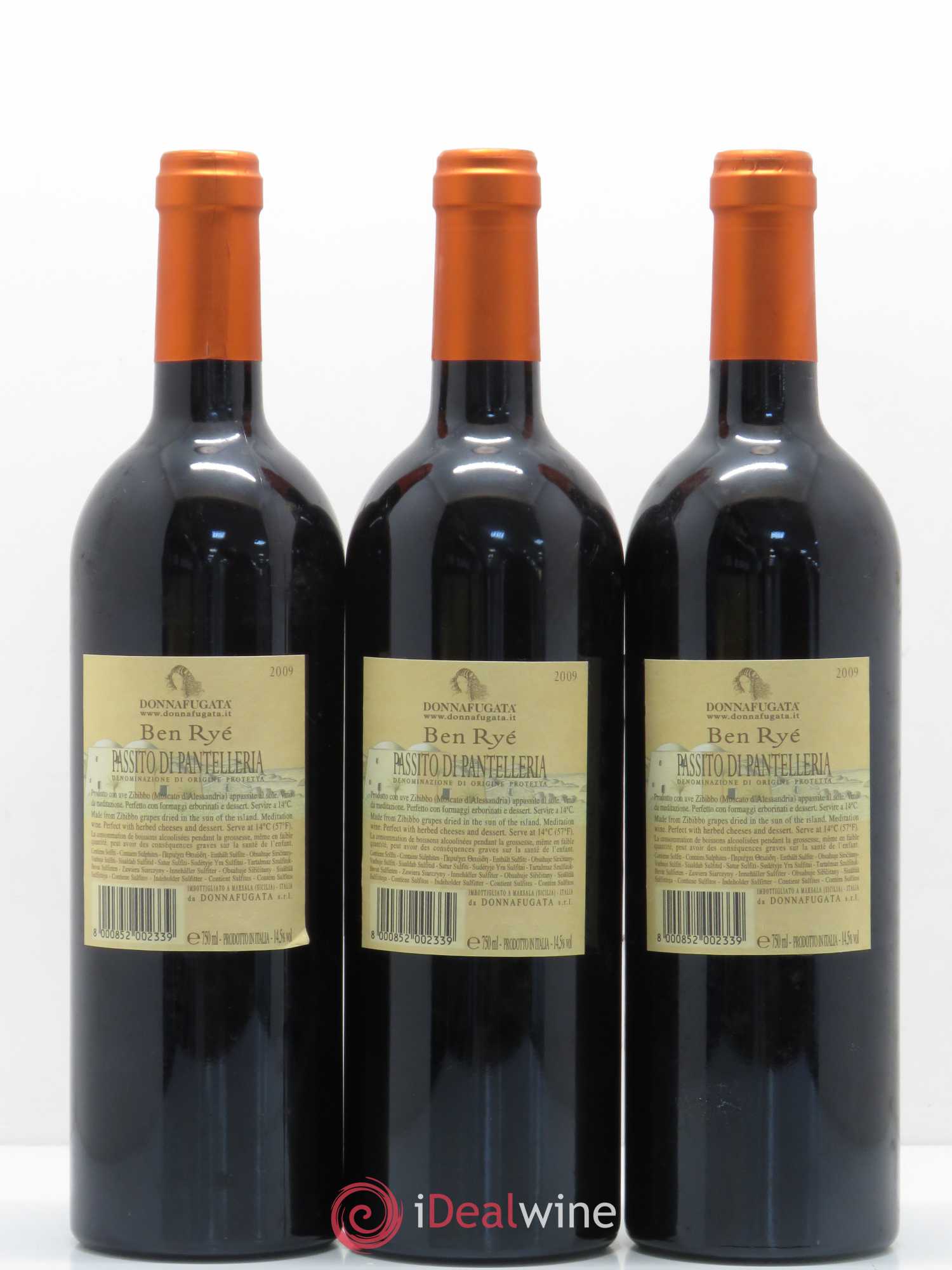Italie Dona Fugata Ben Rye Pantelleria 2009 - Posten von 6 Flaschen - 2