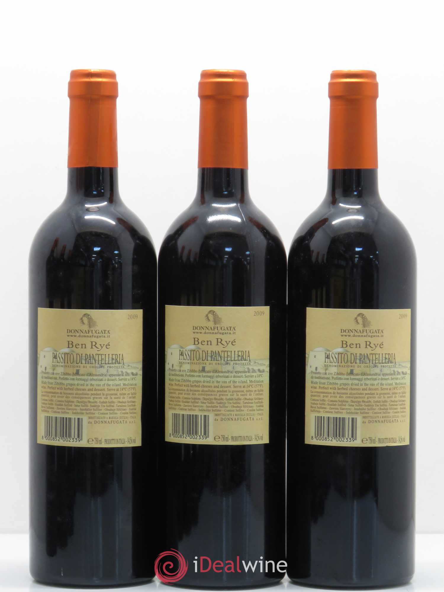 Italie Dona Fugata Ben Rye Pantelleria 2009 - Posten von 6 Flaschen - 2
