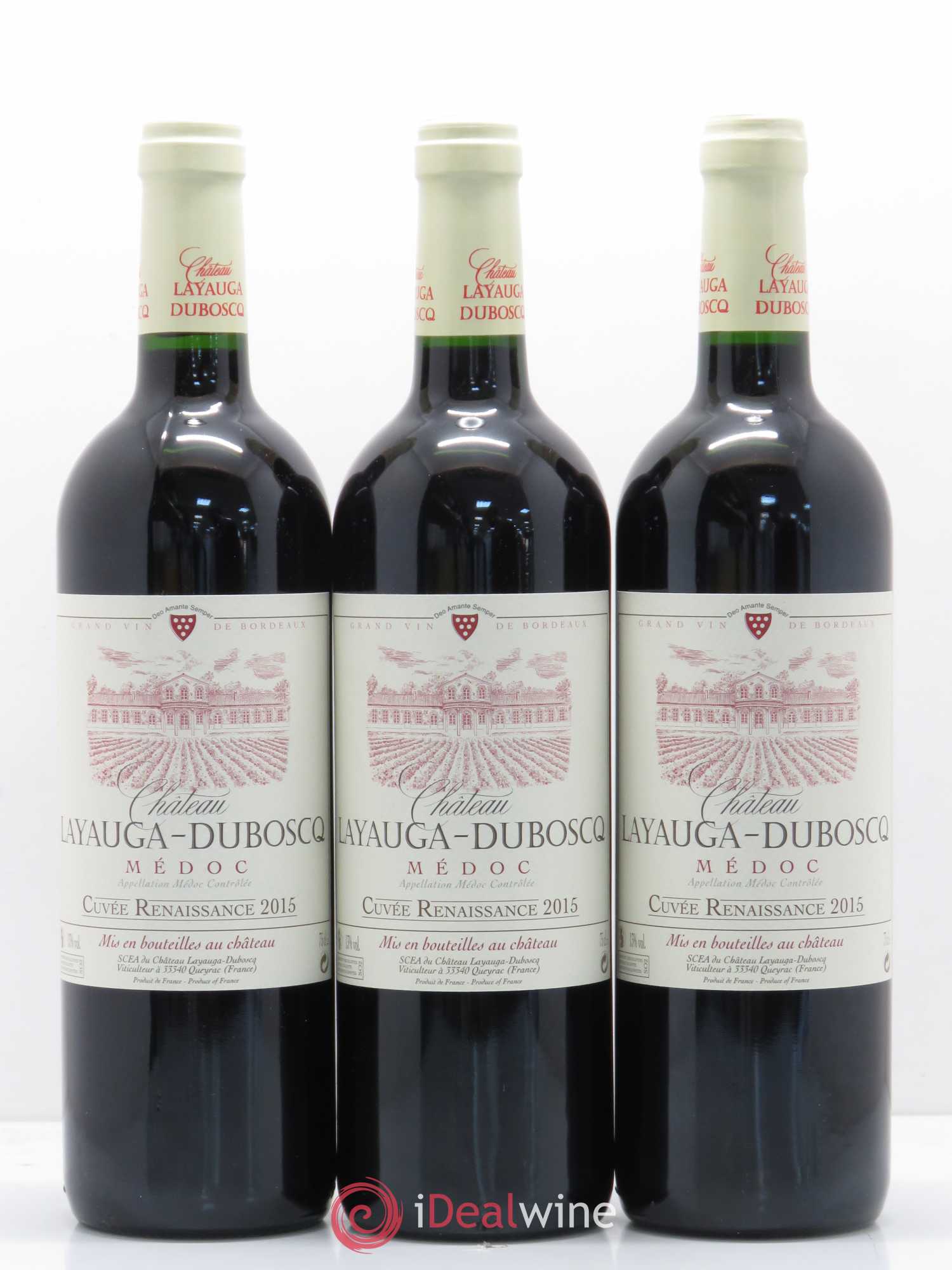 Médoc Château Layauga Duboscq cuvée Renaissance (sans prix de réserve) 2015 - Posten von 12 Flaschen - 2