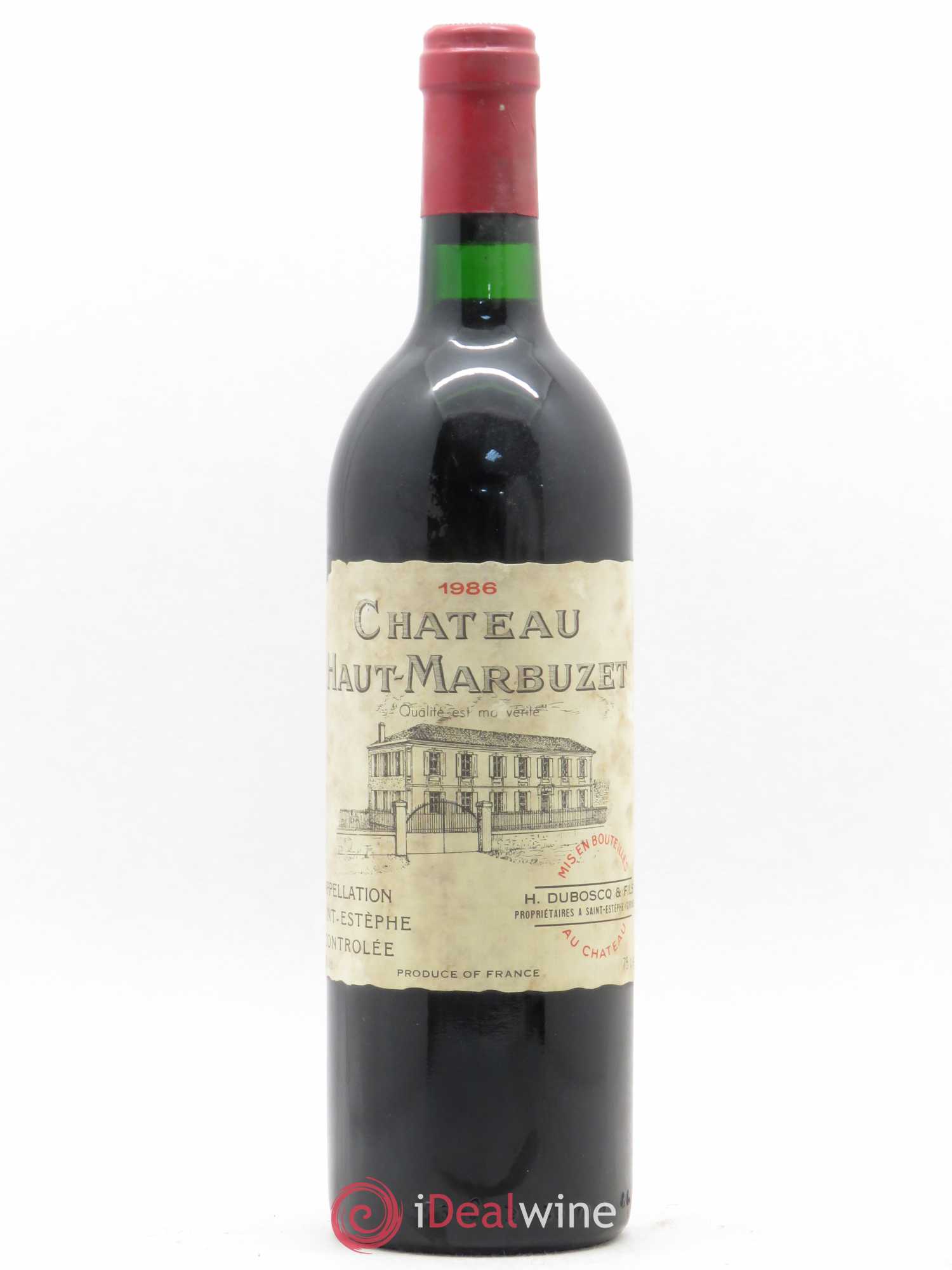 Château Haut Marbuzet 1986 - Lot de 1 bouteille - 0