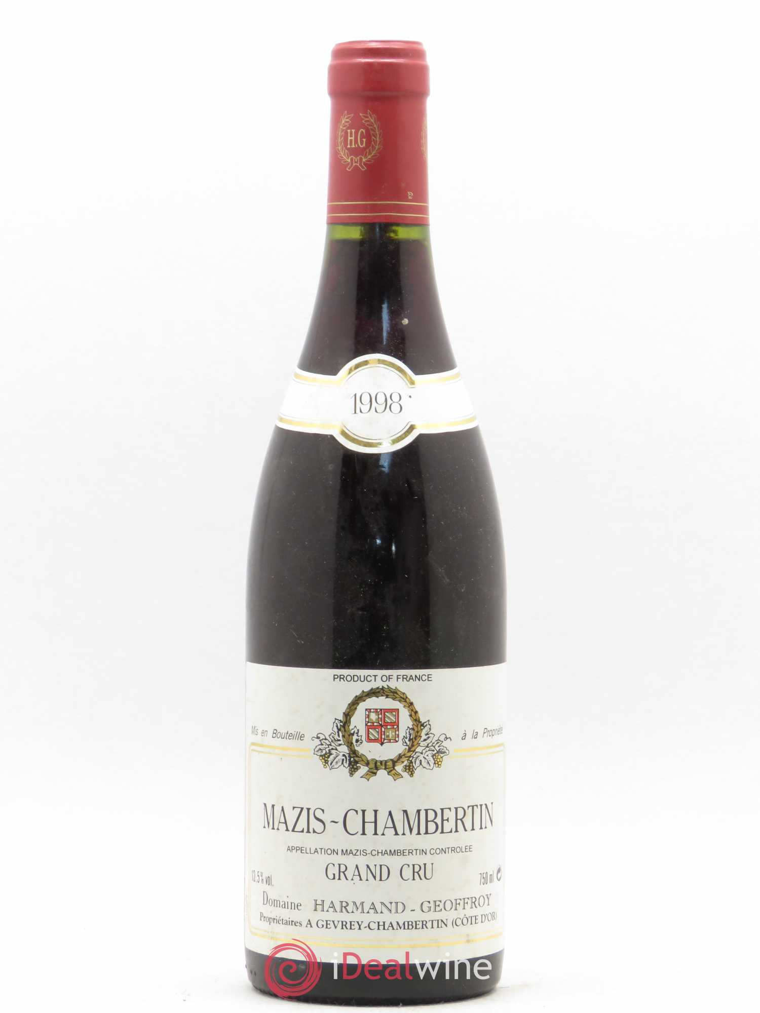 Mazis-Chambertin Grand Cru Harmand-Geoffroy (Domaine) 1998 - Lot de 1 bouteille - 0