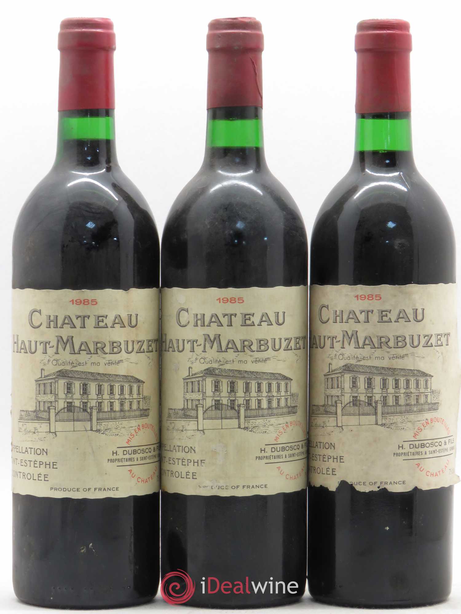 Château Haut Marbuzet 1985 - Lot de 5 bouteilles - 1