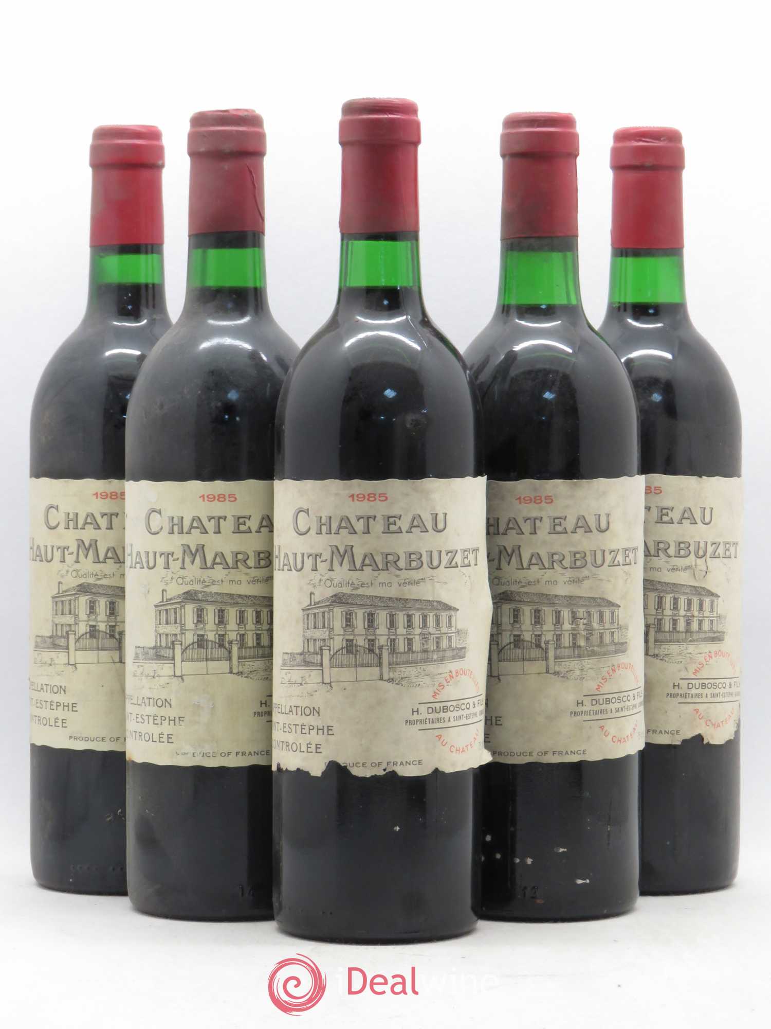 Château Haut Marbuzet 1985 - Lot de 5 bouteilles - 0