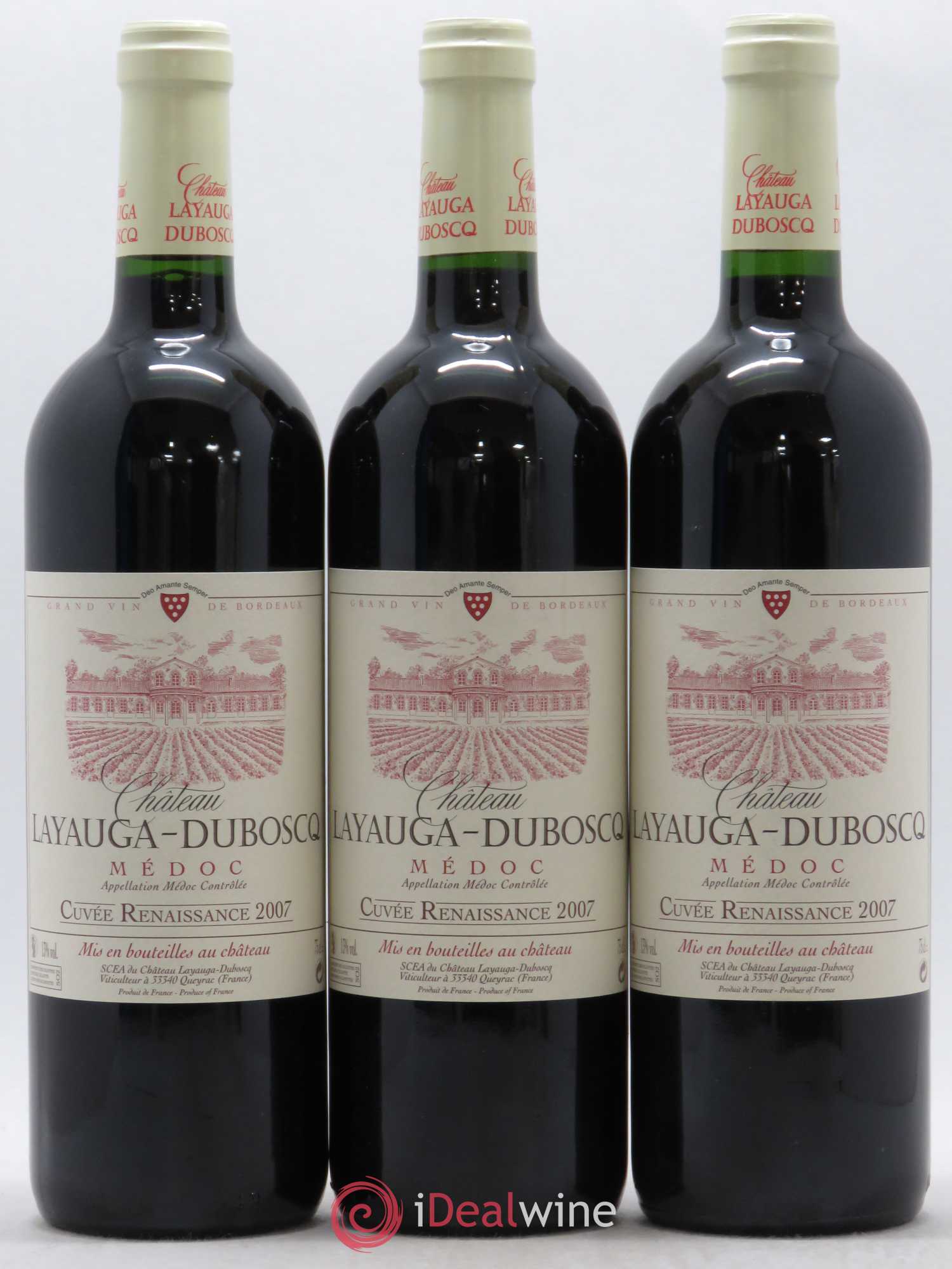 Médoc Château Layauga Duboscq cuvée Renaissance (sans prix de réserve) 2007 - Posten von 12 Flaschen - 1
