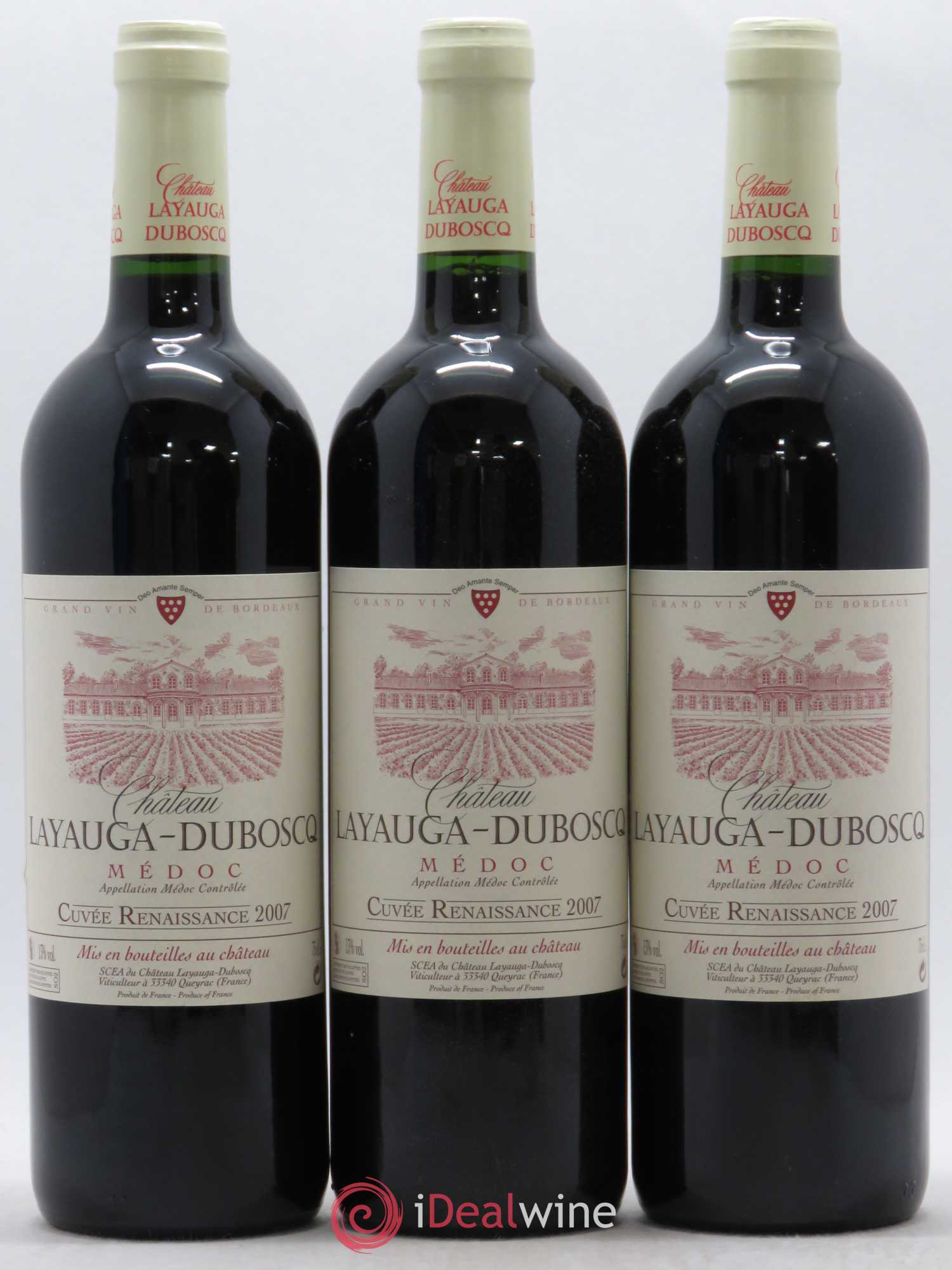 Médoc Château Layauga Duboscq cuvée Renaissance (sans prix de réserve) 2007 - Posten von 12 Flaschen - 2