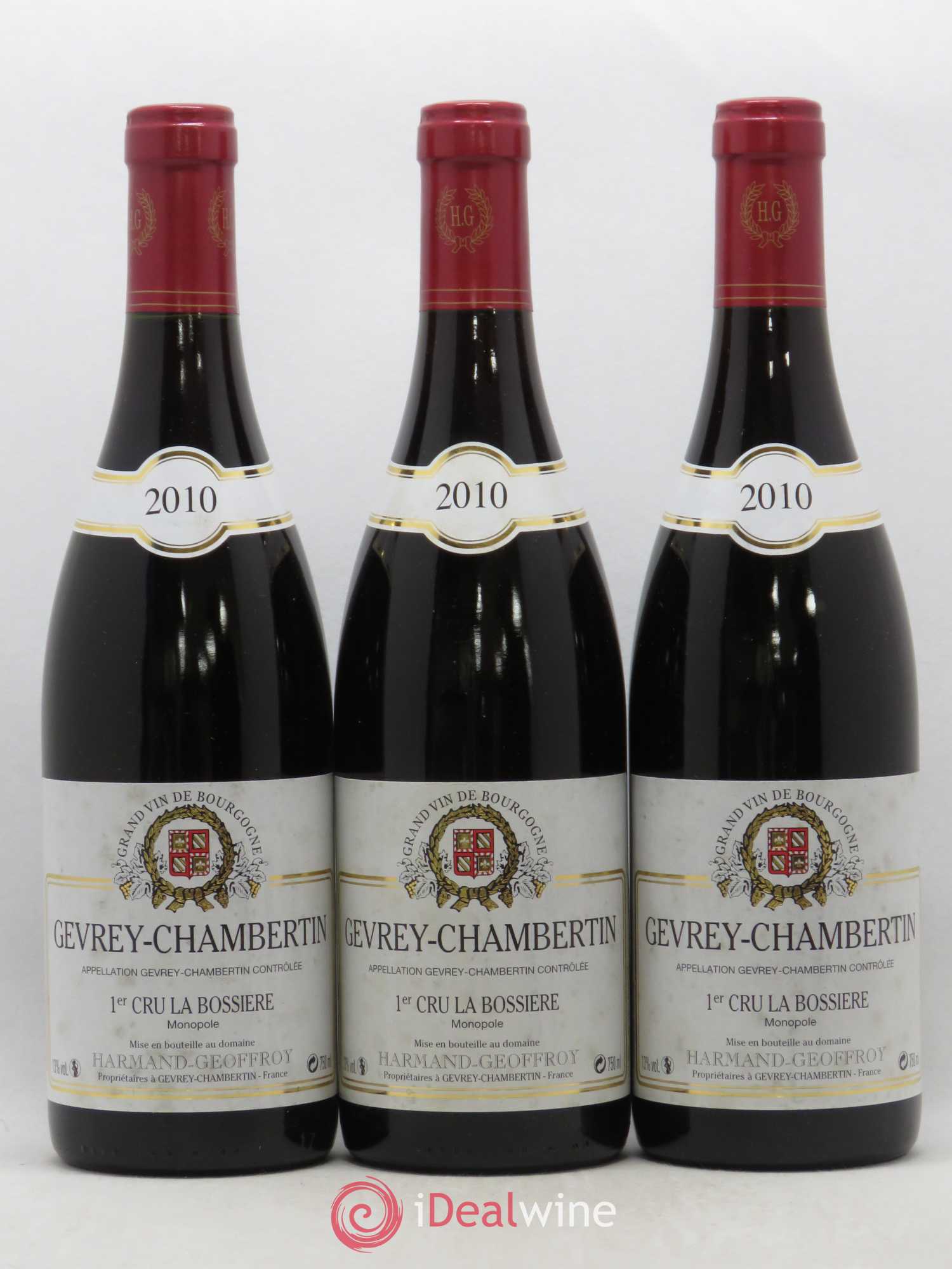 Gevrey-Chambertin 1er Cru La Bossière Harmand-Geoffroy (Domaine) 2010 - Lot de 3 bouteilles - 0