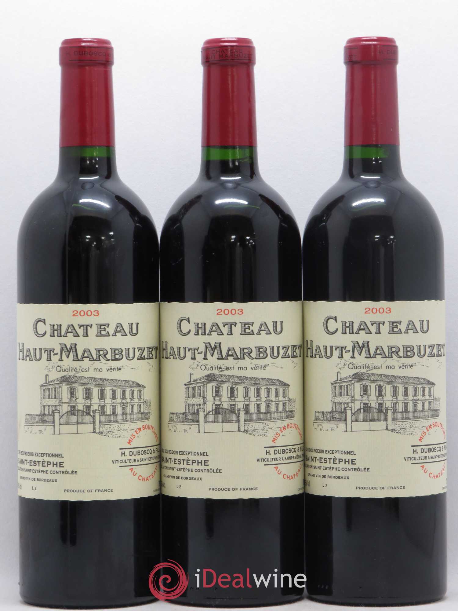 Château Haut Marbuzet 2003 - Lot de 12 bouteilles - 1