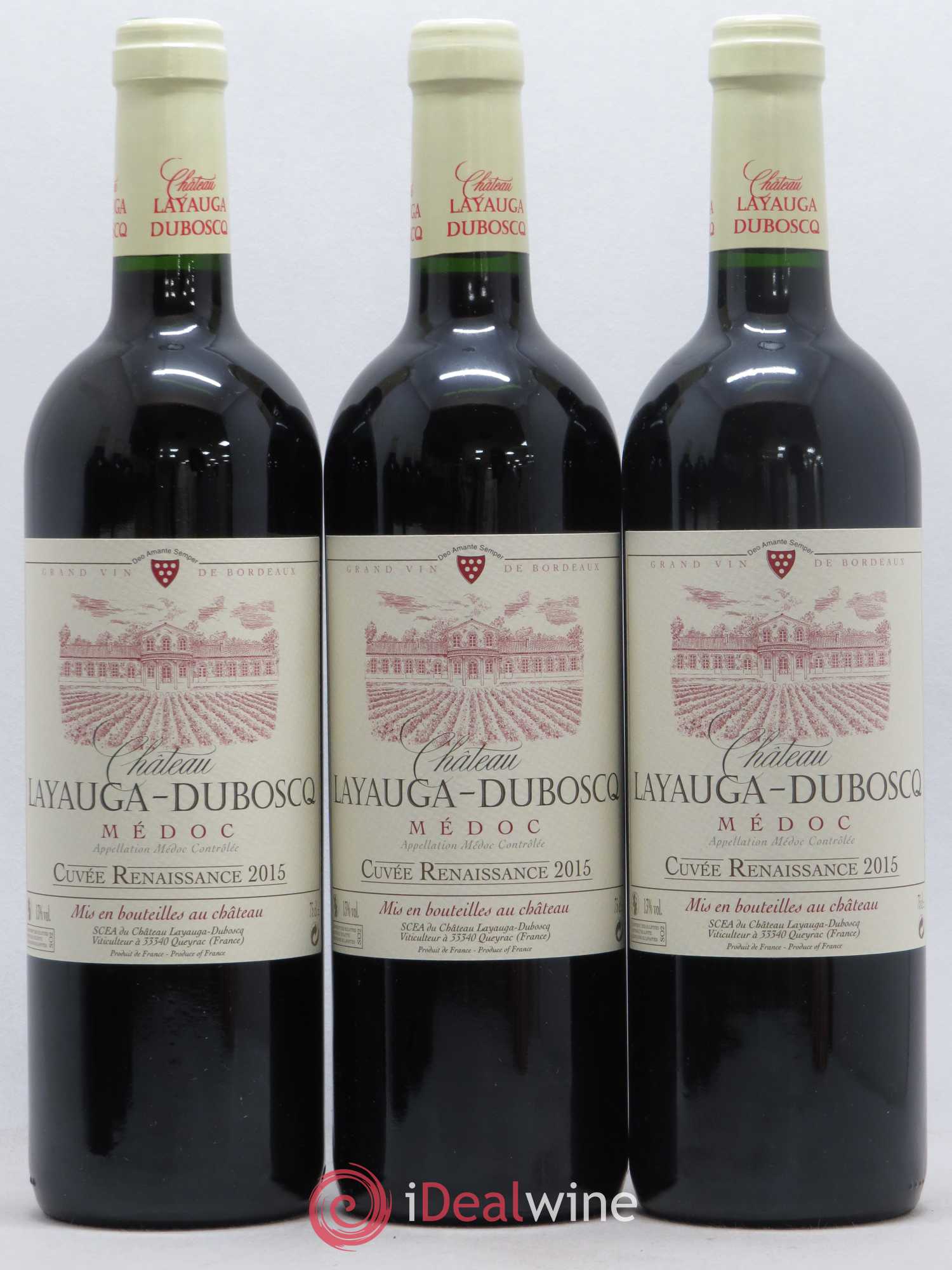 Médoc Château Layauga Dubosq cuvée Renaissance (sans prix de réserve) 2015 - Posten von 12 Flaschen - 1