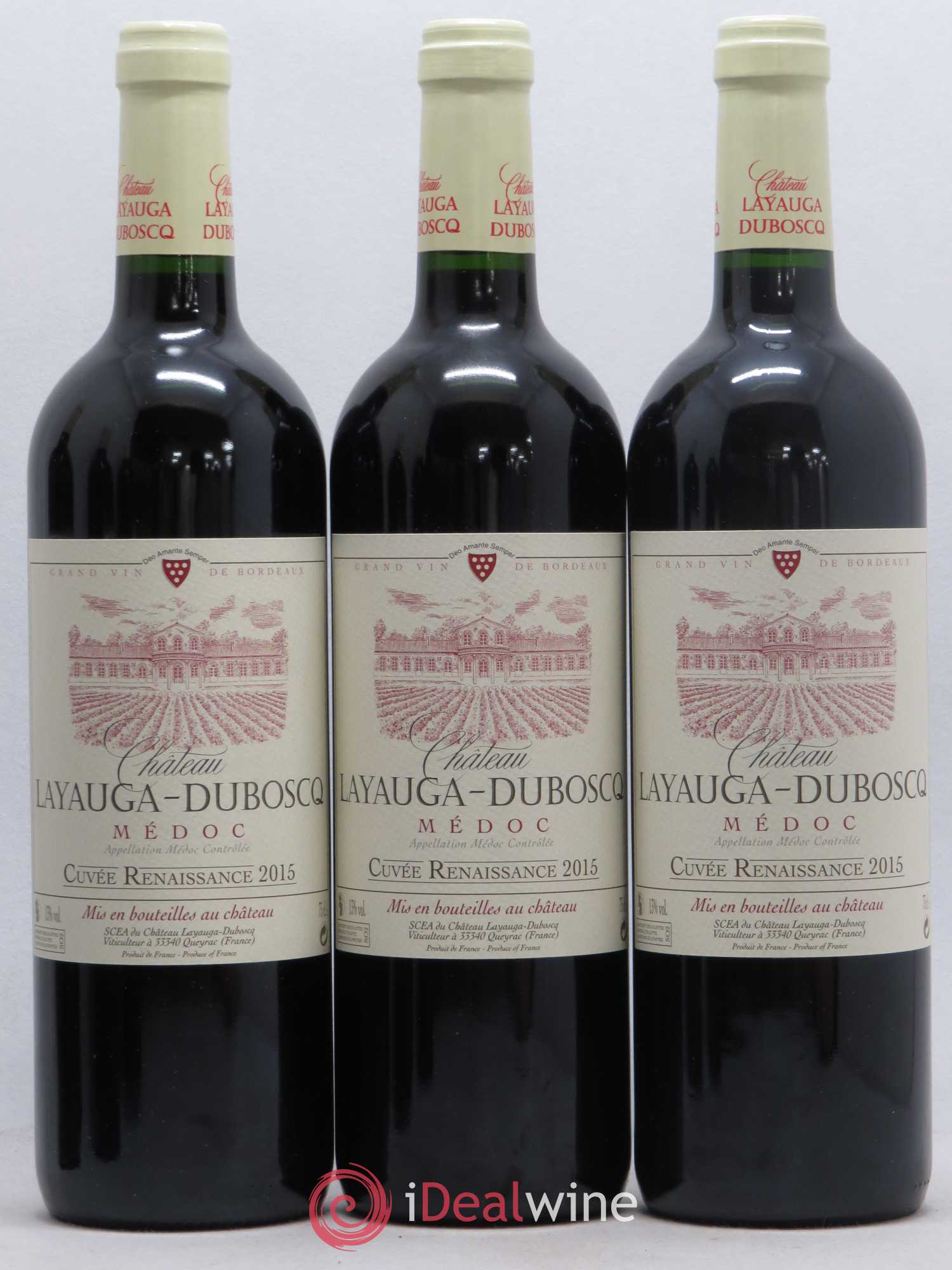 Médoc Château Layauga Dubosq cuvée Renaissance (sans prix de réserve) 2015 - Posten von 12 Flaschen - 2
