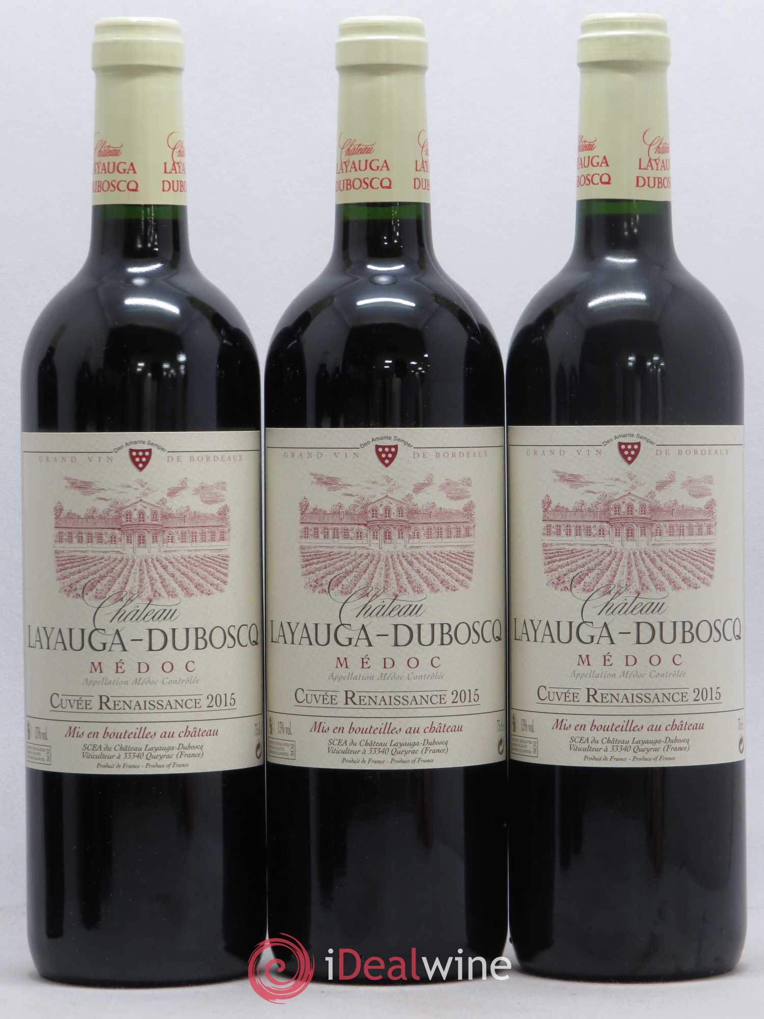 Médoc Château Layauga Dubosq cuvée Renaissance (sans prix de réserve) 2015 - Posten von 12 Flaschen - 3