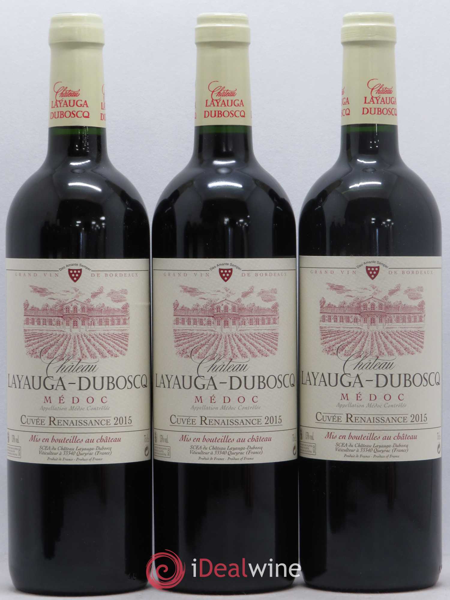 Médoc Château Layauga Dubosq cuvée Renaissance (sans prix de réserve) 2015 - Posten von 12 Flaschen - 1