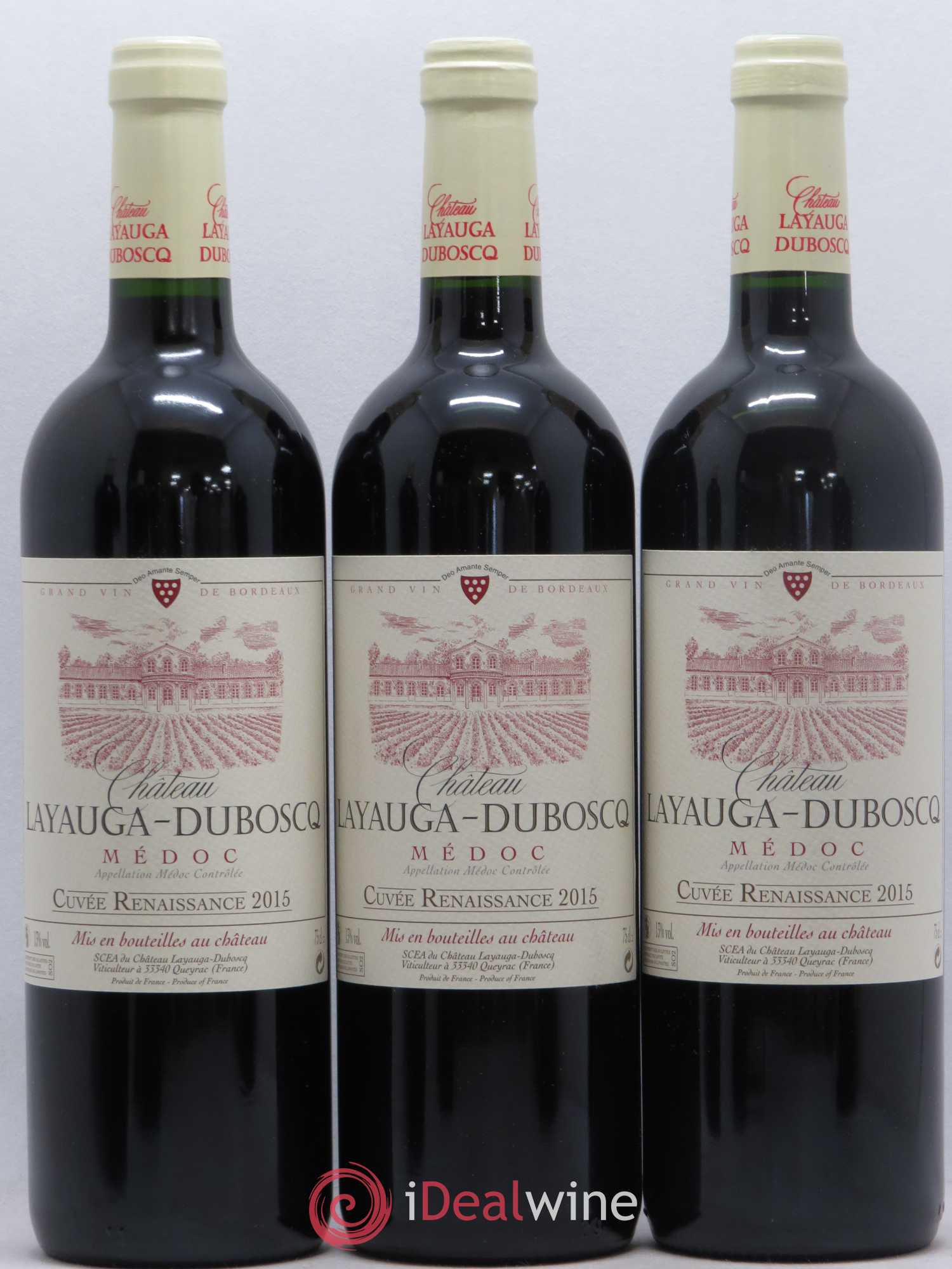 Médoc Château Layauga Dubosq cuvée Renaissance (sans prix de réserve) 2015 - Posten von 12 Flaschen - 2
