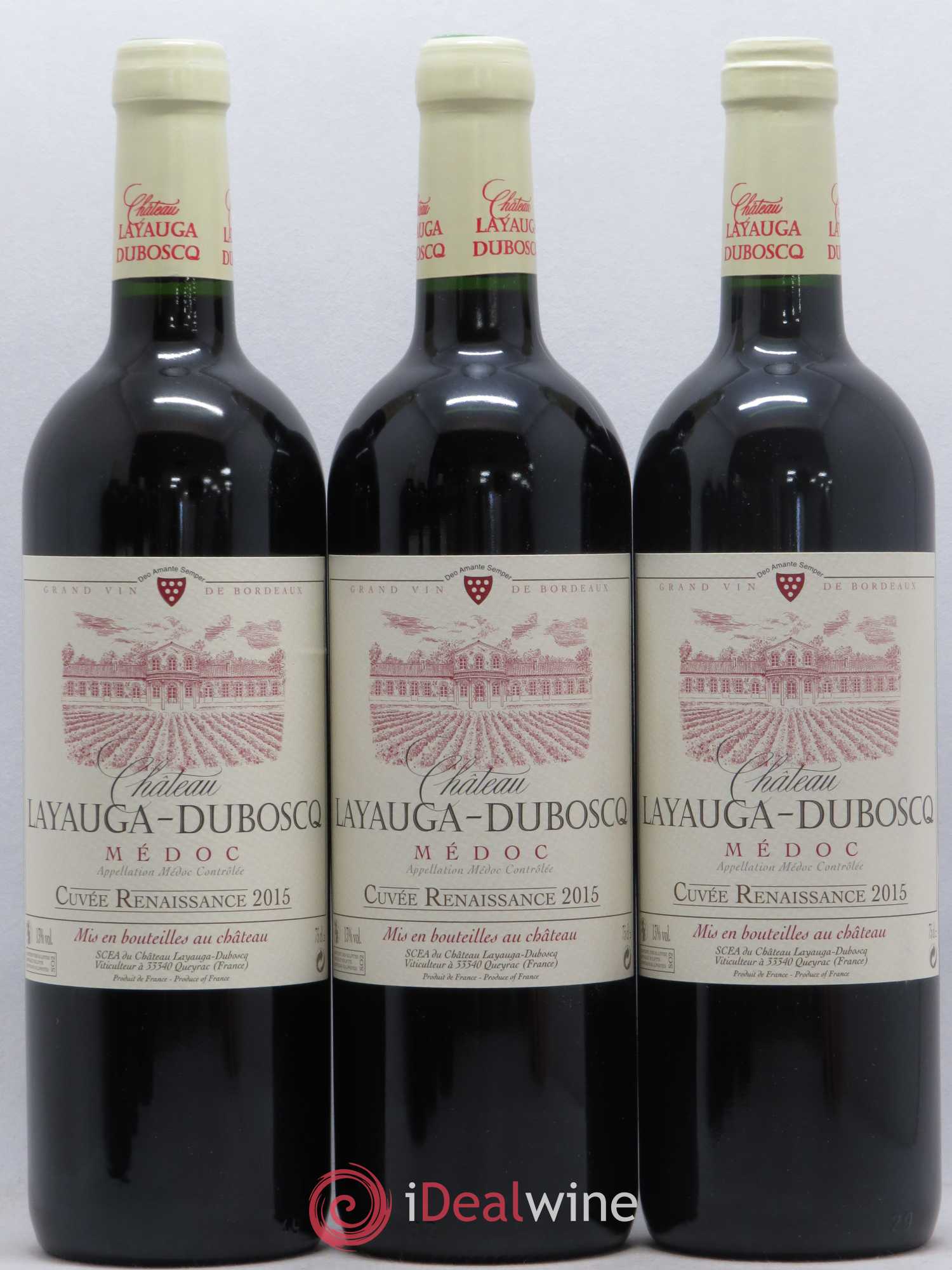 Médoc Château Layauga Dubosq cuvée Renaissance (sans prix de réserve) 2015 - Posten von 12 Flaschen - 3