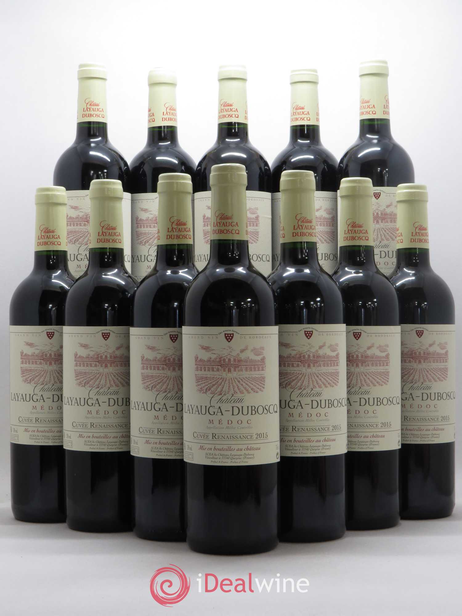 Médoc Château Layauga Dubosq cuvée Renaissance (sans prix de réserve) 2015 - Posten von 12 Flaschen - 0