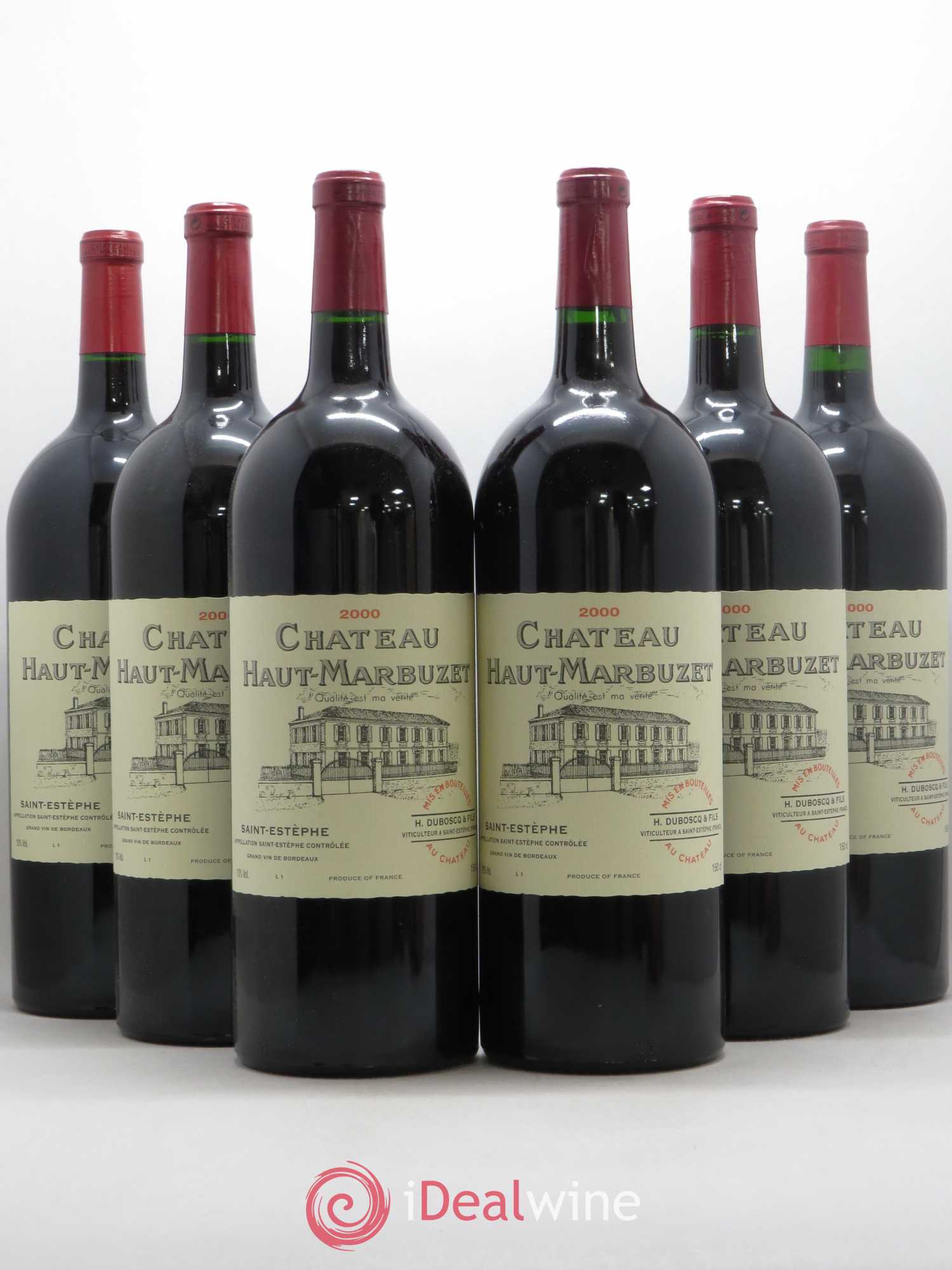 Château Haut Marbuzet 2000 - Lot de 6 magnums - 0