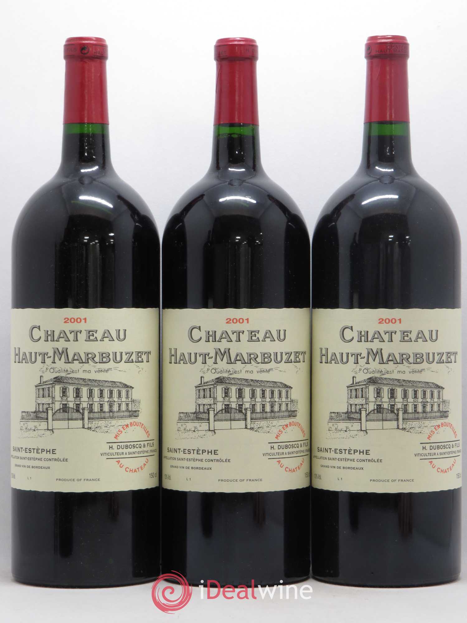 Château Haut Marbuzet 2001 - Lot de 6 magnums - 1