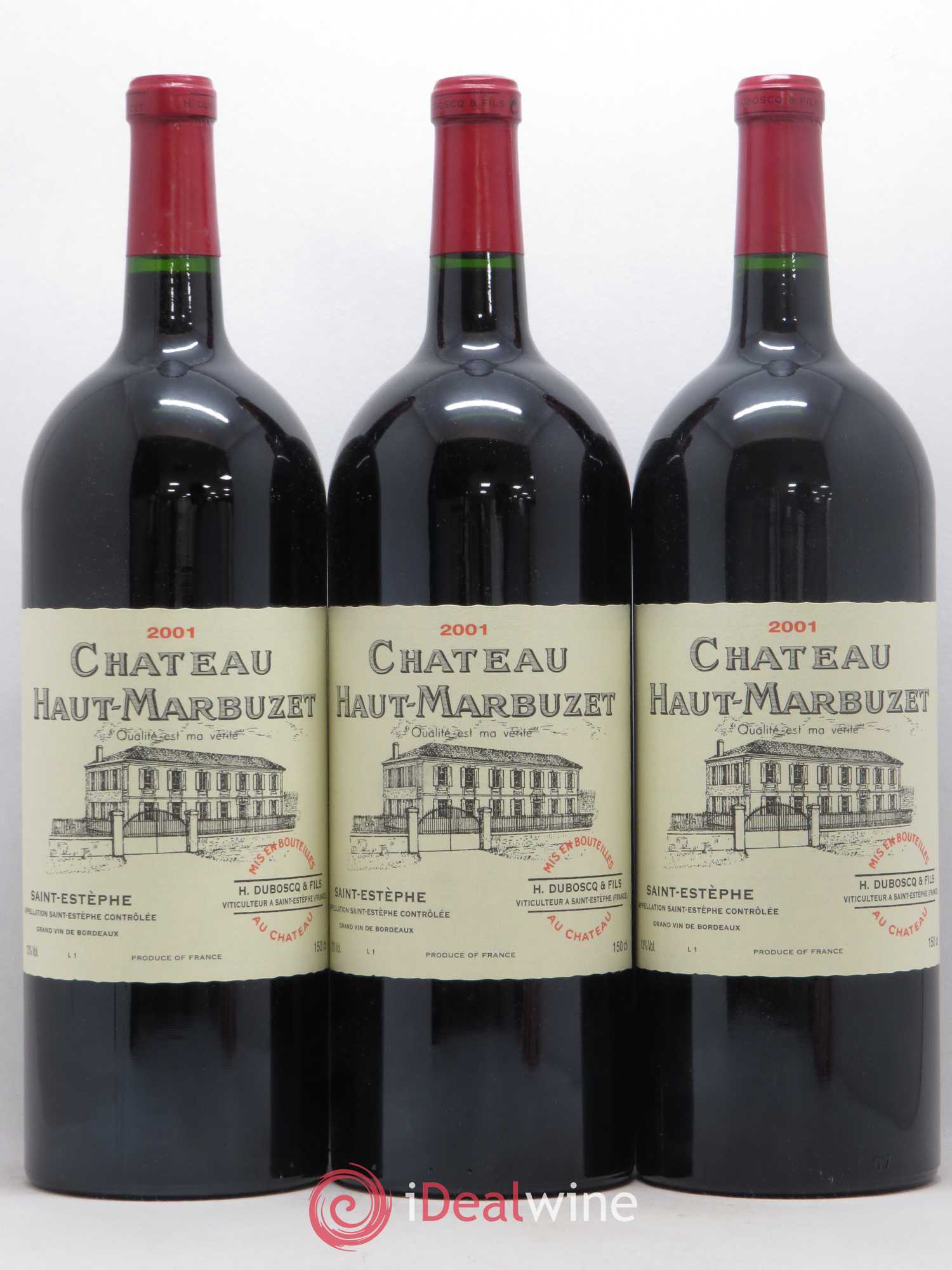 Château Haut Marbuzet 2001 - Lot de 6 magnums - 2