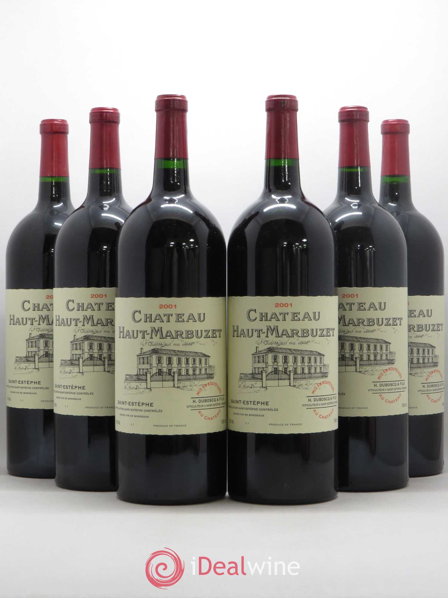 Château Haut Marbuzet 2001 - Lot de 6 magnums - 0