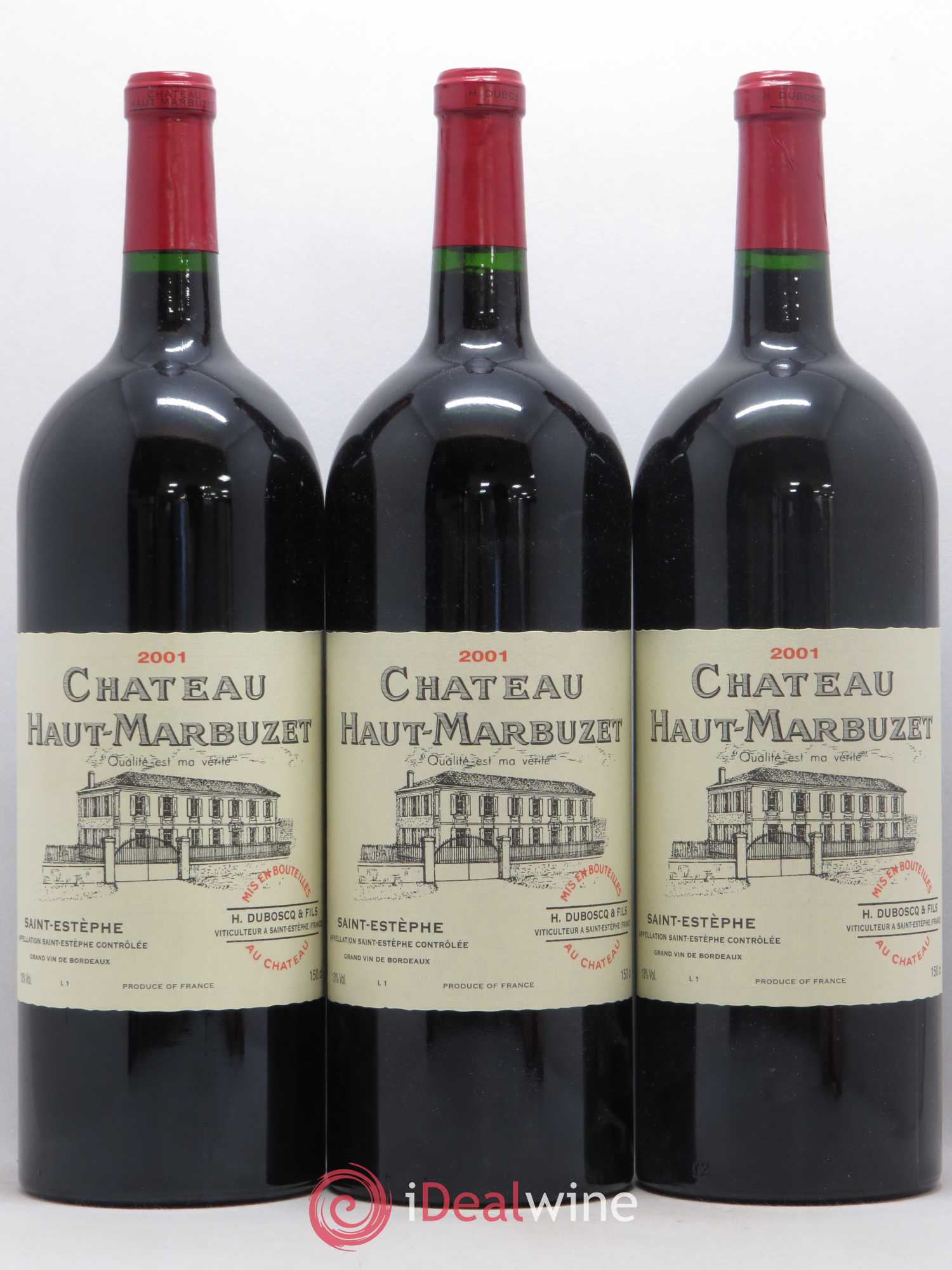 Château Haut Marbuzet 2001 - Lot de 6 magnums - 1