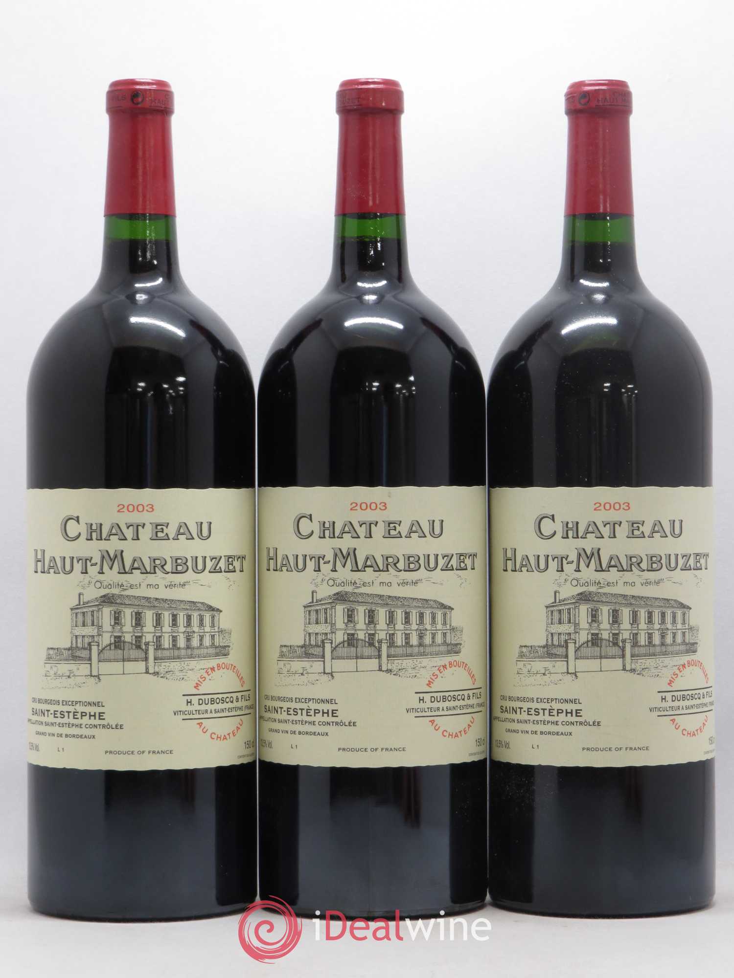 Château Haut Marbuzet 2003 - Lot de 6 magnums - 1