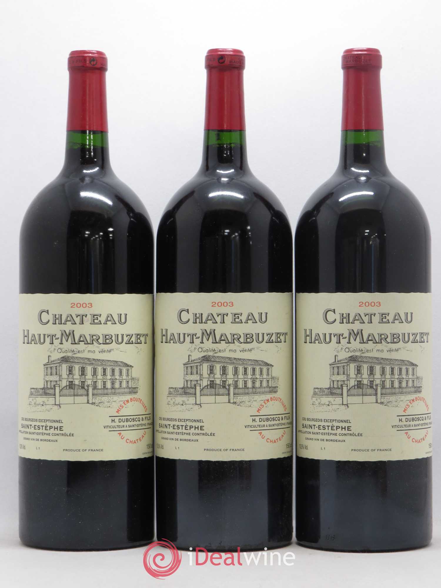 Château Haut Marbuzet 2003 - Lot de 6 magnums - 2