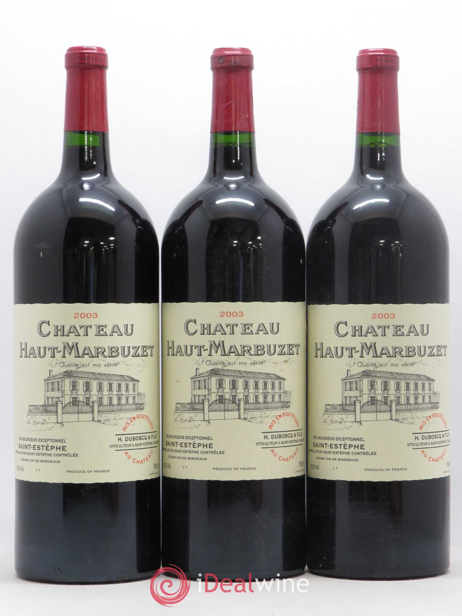 Château Haut Marbuzet 2003 - Lot de 3 magnums - 0